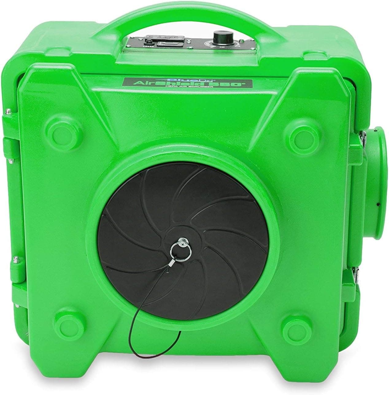 BlueDri Air Shield 550 HEPA Air Scrubber, Water Damage Restoration Equipment Air Purifier, Covers 1400 Sq. Ft, Daisy Chain Capable, For Commercial Use, Green, BD-AS-550