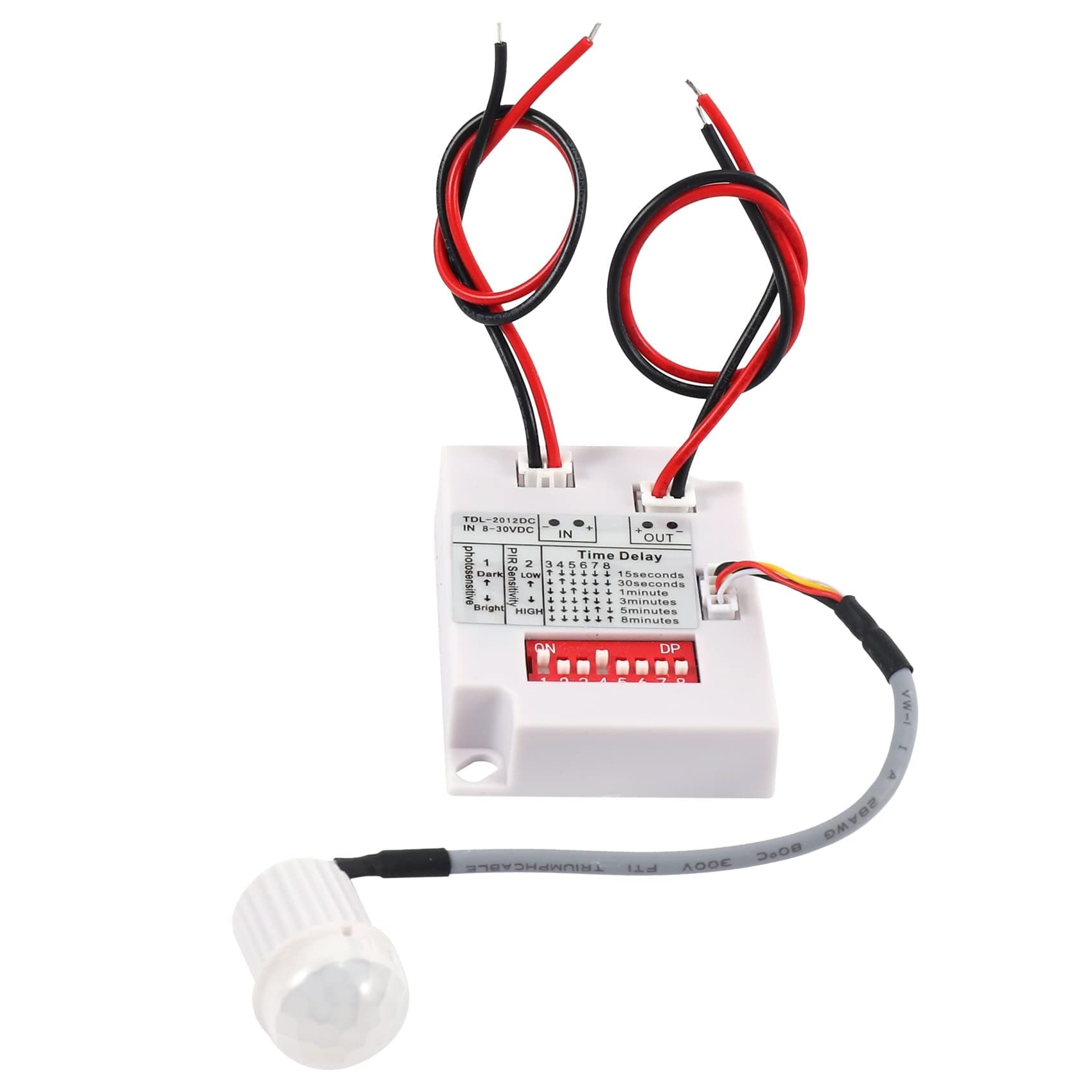 12V 24V PIR Motion Sensor IR Human Induction Time Delay Relay Switch Corridor LED Light Timer