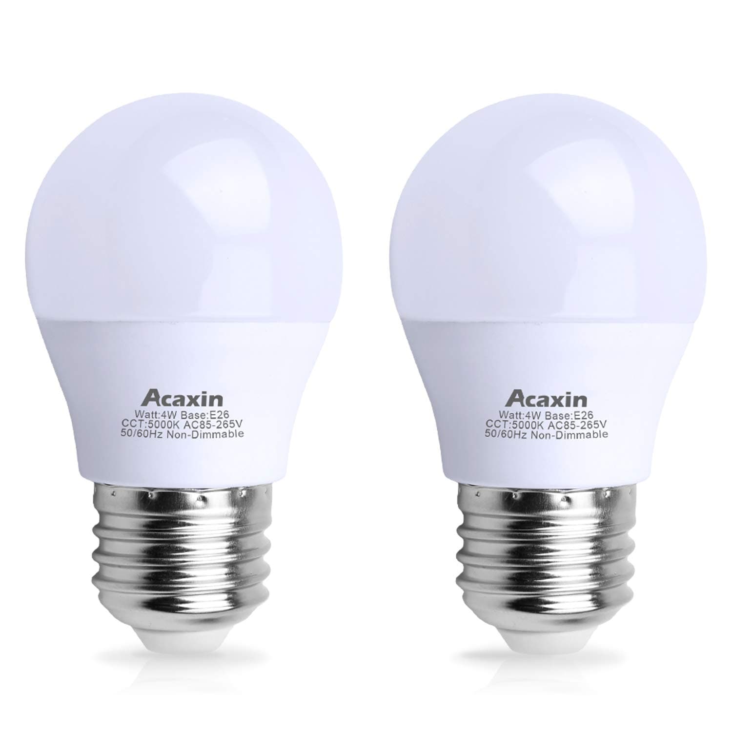 Acaxin LED Refrigerator Light Bulb 4W 40Watt Equivalent, Waterproof Fridge Bulbs Replacement for Frigidaire, Freezer Bulb IP54, 120V E26 Daylight White 5000K 400 Lumen, A15 Appliance Bulb
