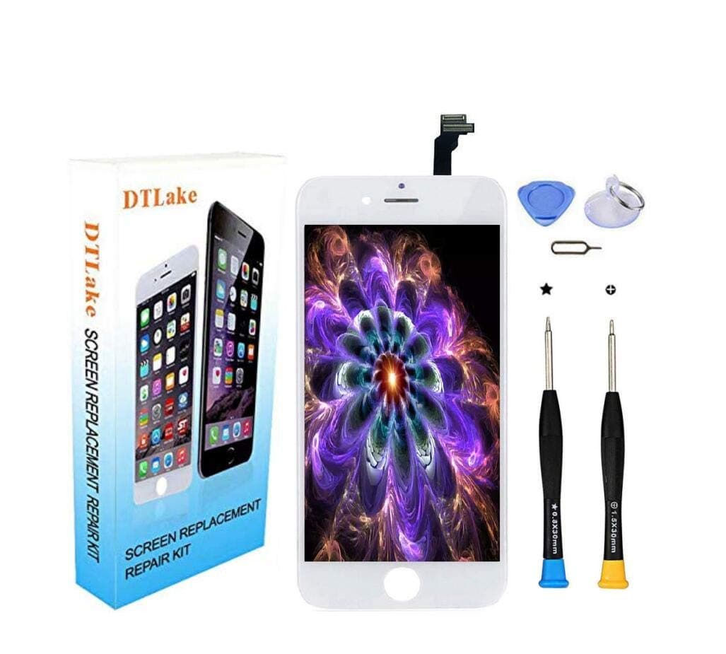 Premium Screen Replacement,Compatible iPhone 6 Plus(Model A1522, A1524, A1593), LCD Replacement Screen with Touch Screen Digitizer Fram Assembly Full Set + Free Tools (White)