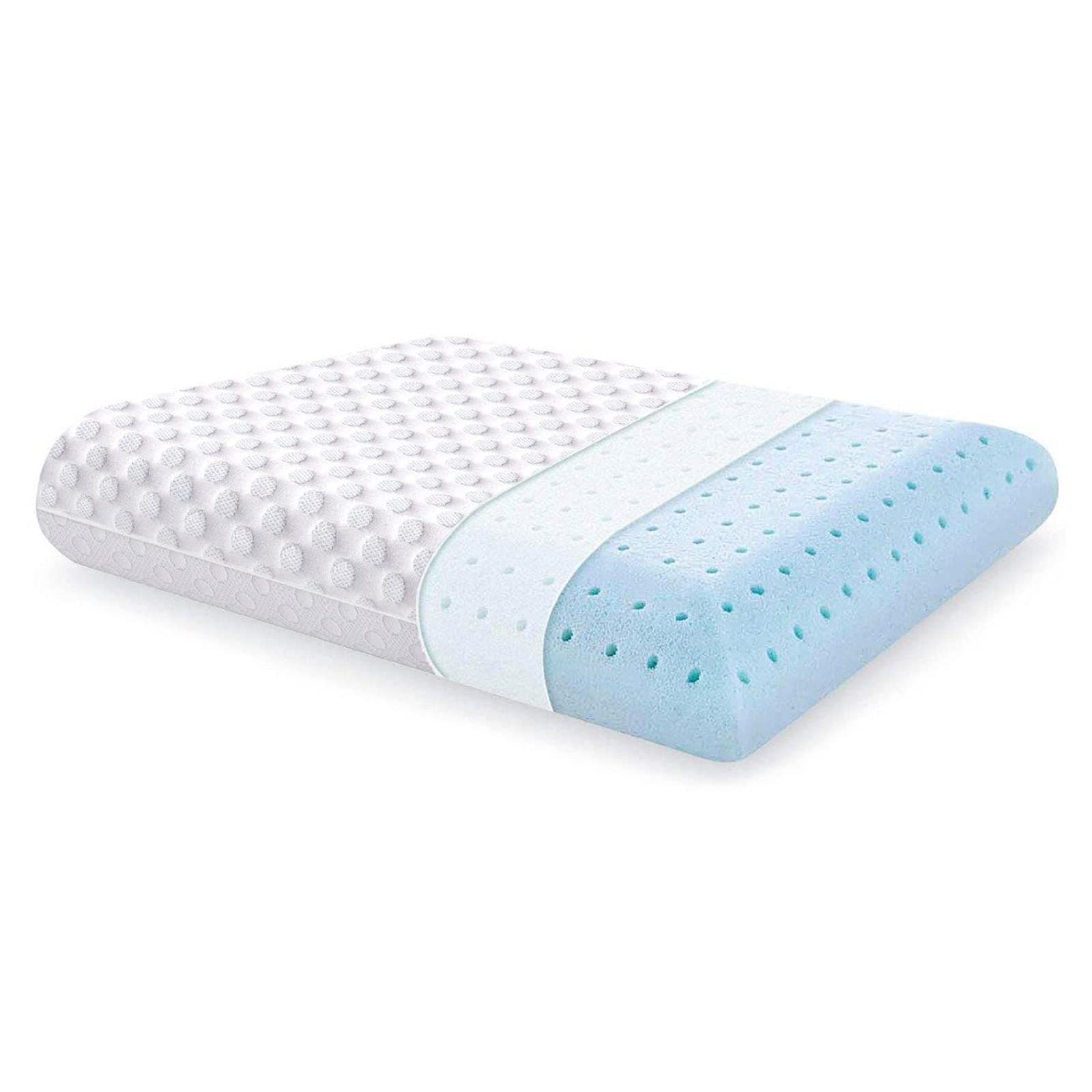 Firm Gel Memory Foam Pillow Dual-Sided Cooling & Cozy Washable Cover for All Seasons Ventilated Breathable Foam Pillow for Sleeping- CertiPUR-US - 1 Pack Standard