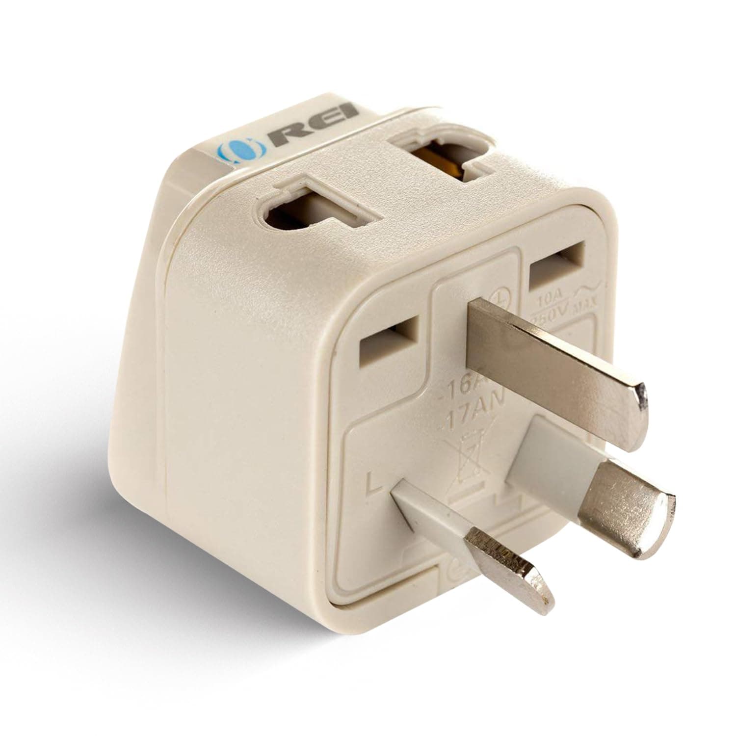 OREI Grounded Universal 2 in 1 Plug Adapter Type I for Australia, New Zealand and More