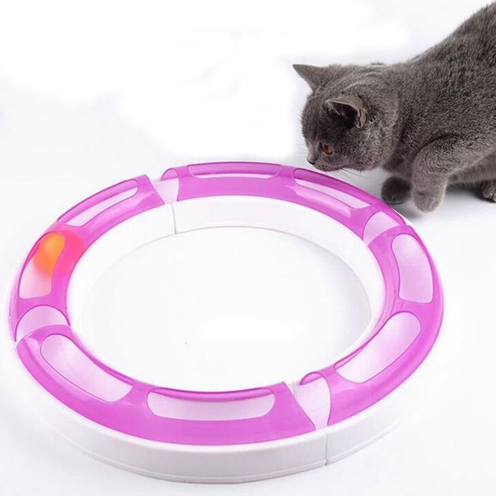Yusen Cat Senses Wave Tube Circuit Ball Toy, Best Kitty Cat Pussy Ball Chaser Scratcher Round Play Senses Playset Circuit Teaser Toy, Adjustable Shape, Multiple Layout Possibilities Cat Toy