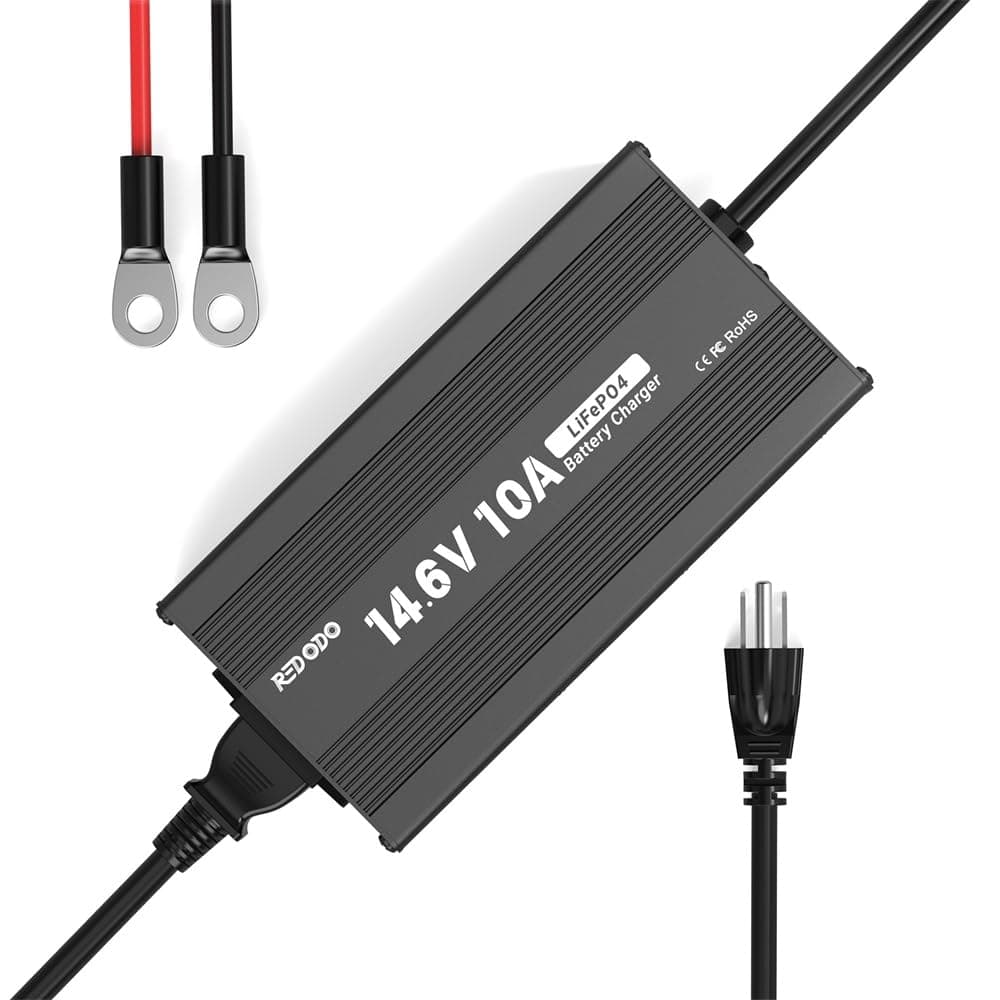 Redodo 14.6V 10A Lifepo4 Battery Charger, Fast Charging, High Efficiency, Designed for Deep Cycle LiFePO4 Batteries