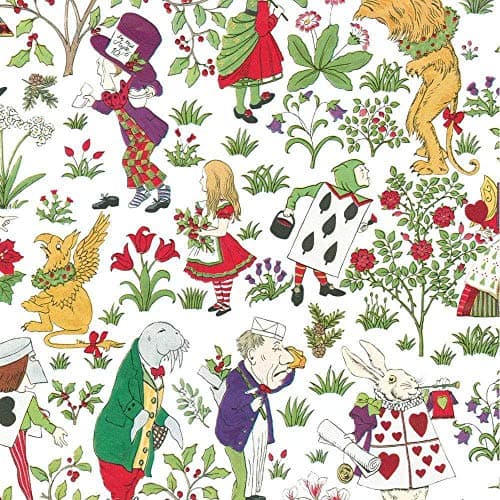 Caspari Alice in a Winter Wonderland 30 in. x 8 ft. Wrapping Paper, 2 Rolls Included