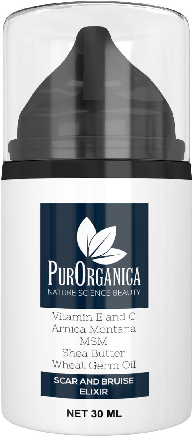 PurOrganica Scar Cream - Premium Removal Treatment for Old & New Scars - With Vitamin E and C, MSM, Shea Butter, Arnica Montana and Wheat Germ Oil - Organic and Natural Cream in 30ML bottle - 100% Satisfaction or Your Money Back Guarantee
