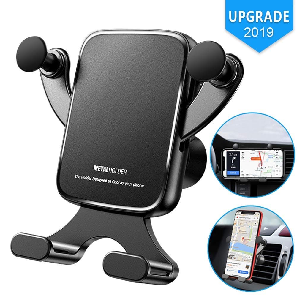 Car Phone Holder Handsfree Air Vent Mount - Horizontal-Vertical 360 Degree Cell Phone Holder Car Accessories Compatible iPhone XR XS X 8 7 6S, Galaxy S10/S9/S8