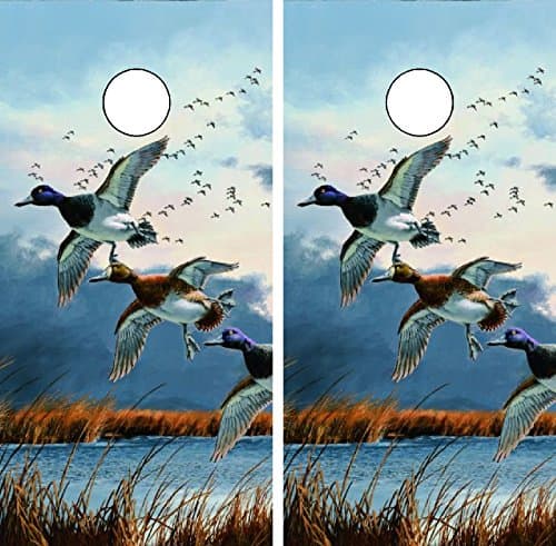 C221 Duck Hunting Cornhole WRAP Wraps Laminated Board Boards Decal Set Decals Vinyl Sticker Stickers Bean Bag Game Vinyl Graphic Tint Image