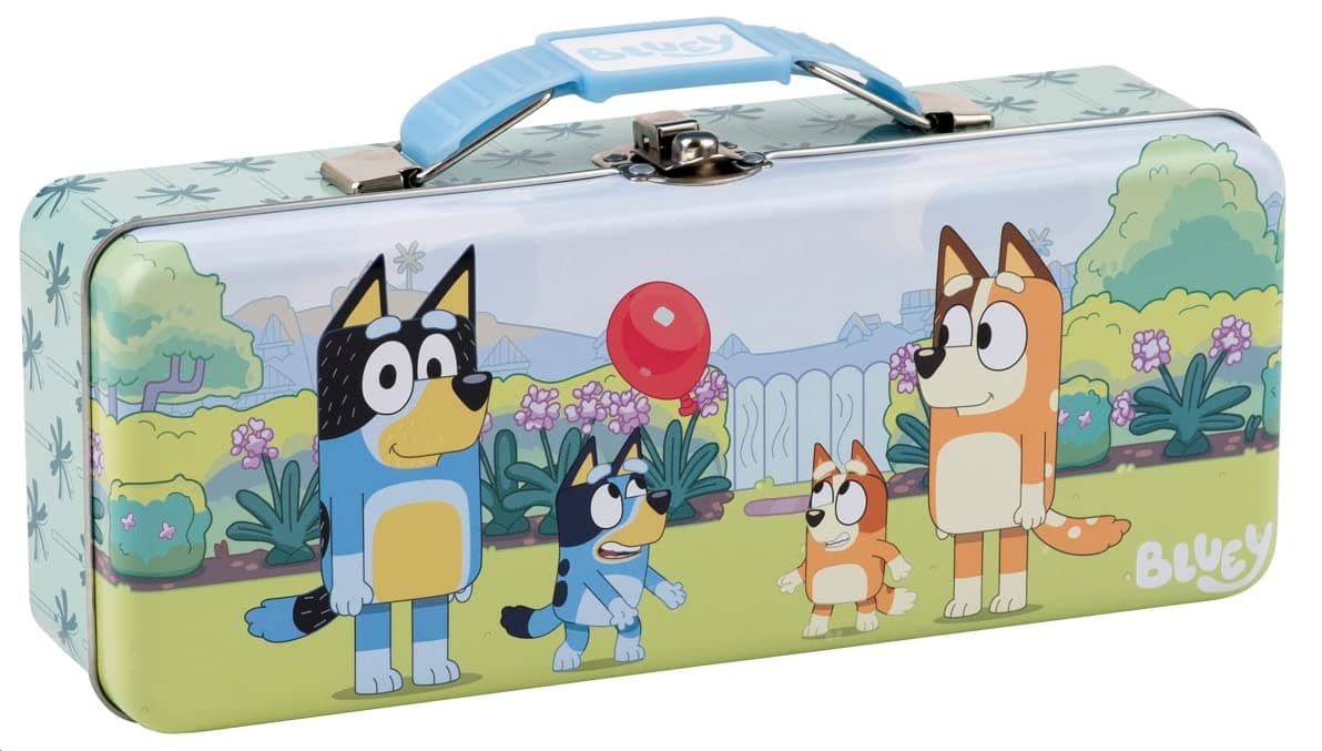 The Tin Box Company Bluey Pencil Box with Handle Clasp & Hinge, Model: 479407-12