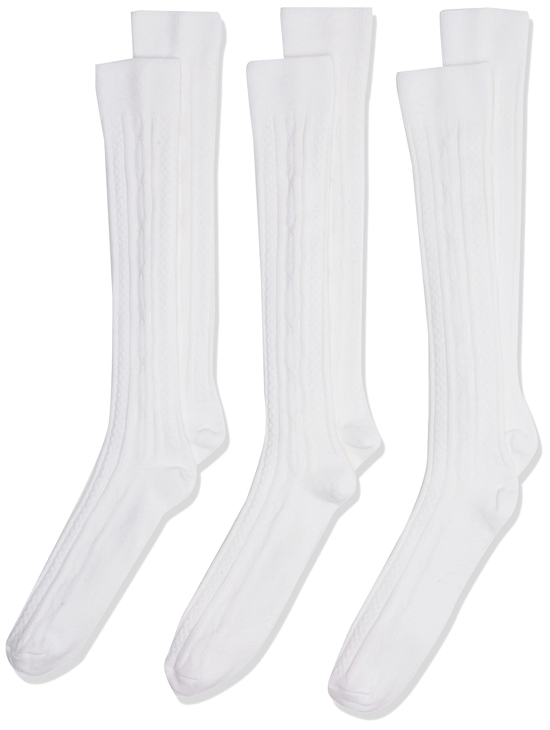 Girls 7-16 School Uniform Acrylic Cable Knee High 3 Pair Pack