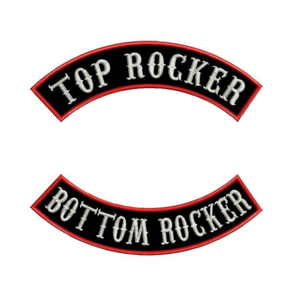 Top & Bottom Rocker Patches Custom Embroidered MC Biker Patches, Personalized Embroidery Rocker Patch Rider Motorcycle Patches Back Name Patch Appliqued/Iron-on/Sew-on Veterans Jacket