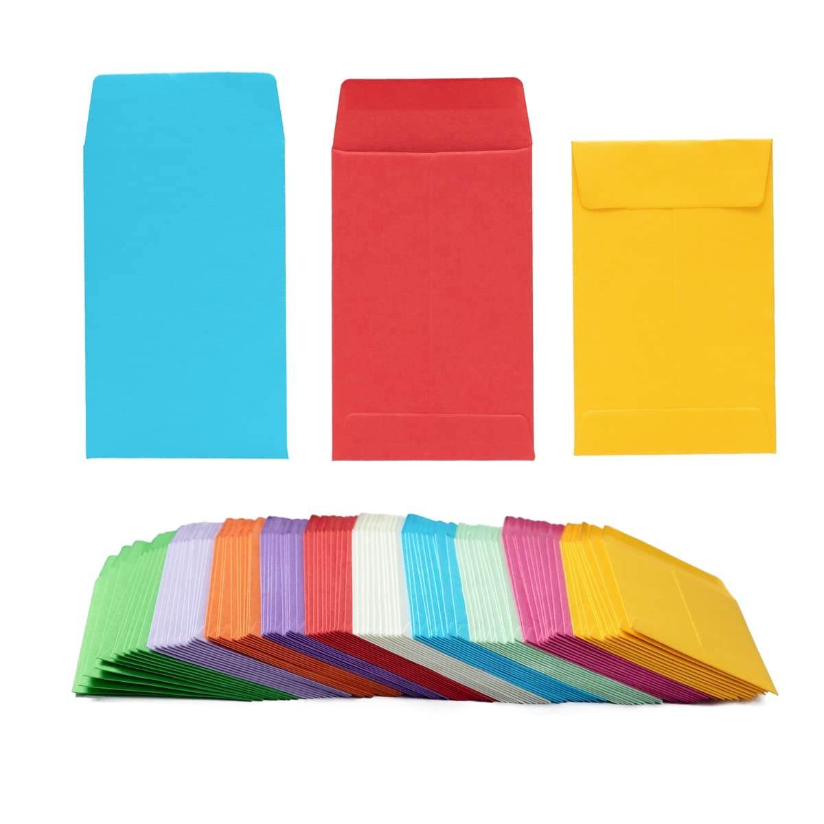 1000 Pieces Colorful Small Coin Envelopes Self-Adhesive Seed Envelopes Mini Parts Small Items Storage Packets Envelopes for Garden, Office or Wedding Gift (2.25×3.5 inch)