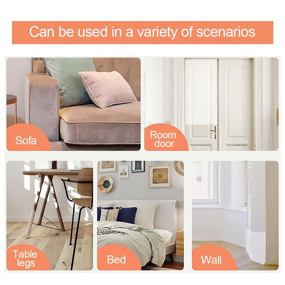 heus Anti-Scratch Cat Training Tape, 4 inches Cat Sofa Scratch Guard,Anti Scratching Tape,100% Transparent Clear Cat Scratches Deterrent Tape, Furniture Protector for Couch,Carpet x 3 Meters