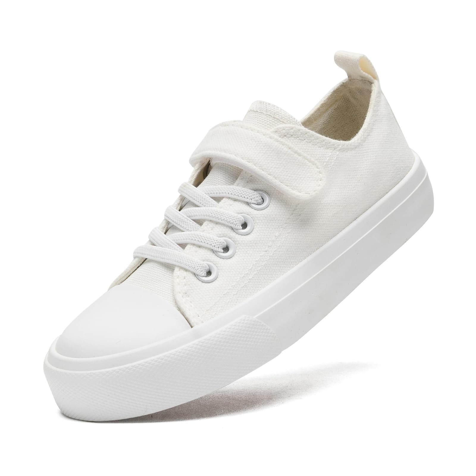 Rosyclo Canvas Sneakers for Boys and Girls,Kids Canvas Shoes Lightweight Breathable Non-Slip Soft Adjustable Strap Kids Walking Shoes Outdoor Casual Tennis Shoes