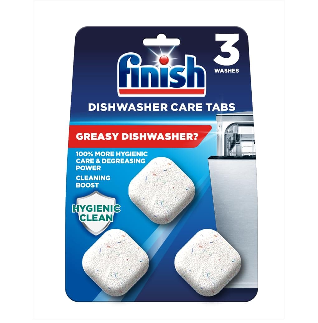 Dishwasher Cleaner, in-Wash Tablets, 3 Tabs, Cleans Hidden Parts, 100 Percent More Grease Removal Actives Than Detergent Alone