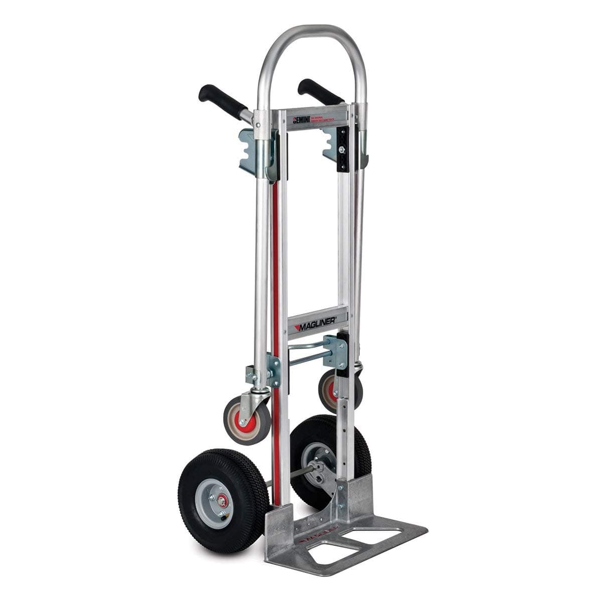 MaglinerGMK16UA4 Gemini Jr Convertible Hand Truck, Pneumatic Wheels, 500 lbs Load Capacity, 51" Height, 47-1/2" Length x 21" Width