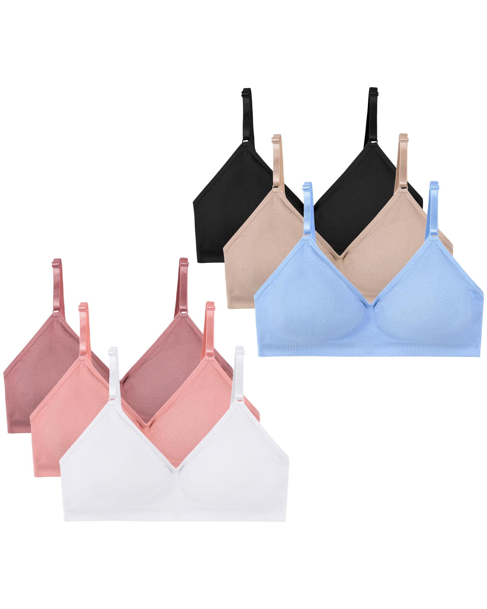 MIK-QUE Girls Seamless Training Bras Adjustable Straps Sports Bras 8-10,10-12,12-14