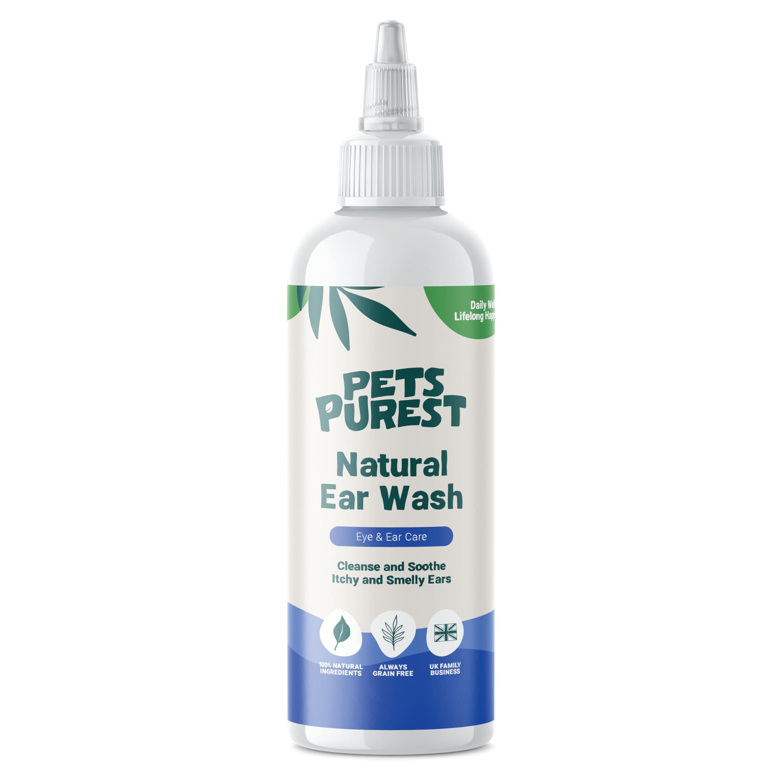 Pets PurestDog Ear Cleaner - UK Vet Recommended Ear Drops for Dogs to Stop Head Shaking, Itchy Ears and Smelly Wax. 100% Natural Anti Viral Anti Fungal Cleaning Solution - 250ml