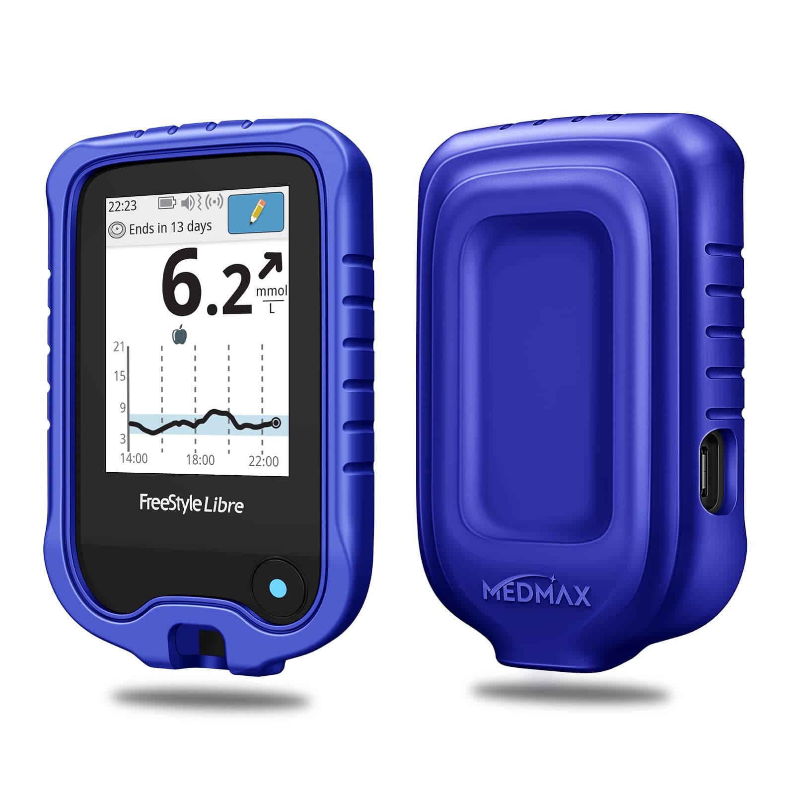 Silicone Case for Freestyle Libre 3 2 / Libre Reader, Lightweight Shockproof Anti Slip Protective Cover Soft Gel Skin with Raised Bezel (Navy)