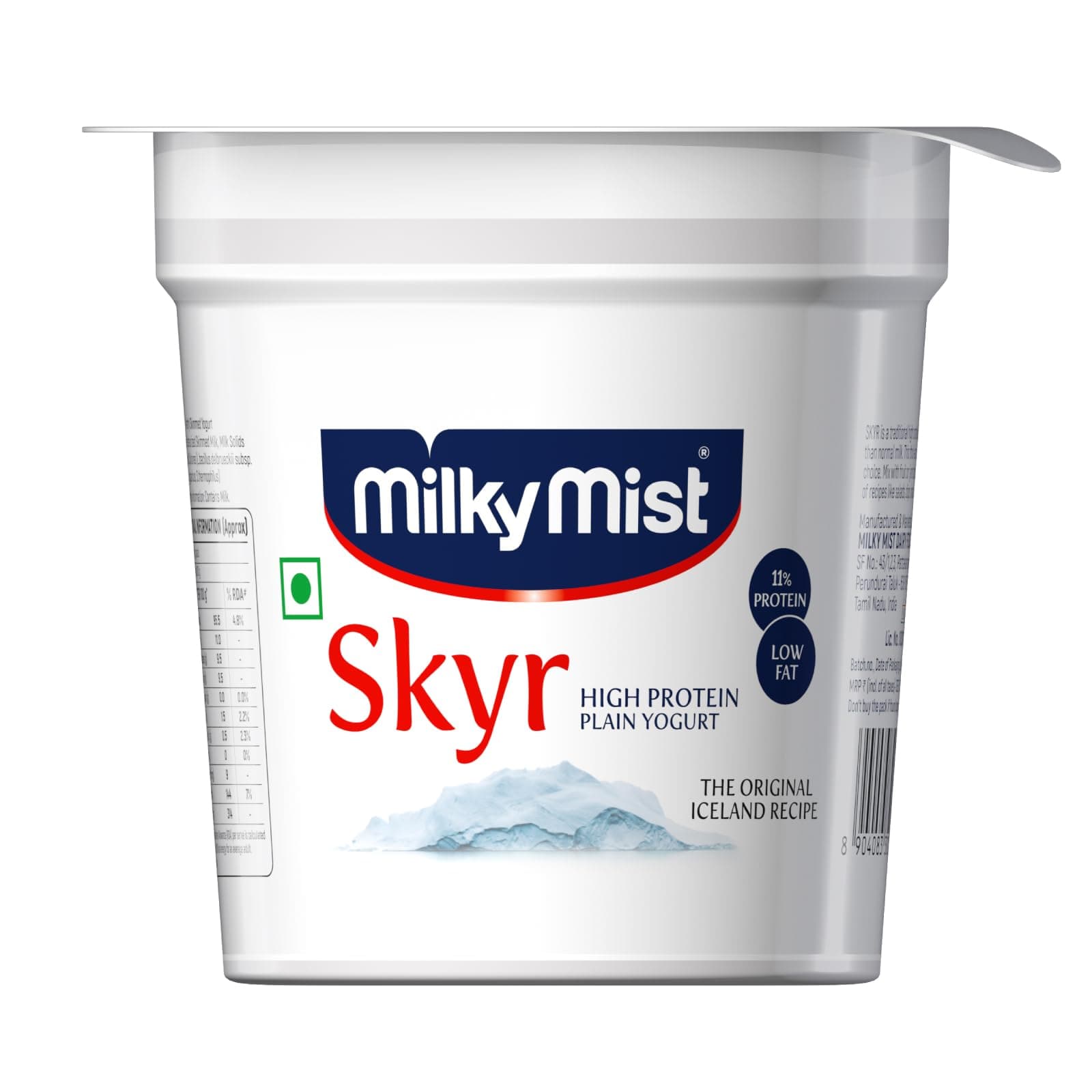 Milky Mist Icelandic Skyr Yogurt | 11 g Protein | Low Fat | Creamy & Delicious | 100 g