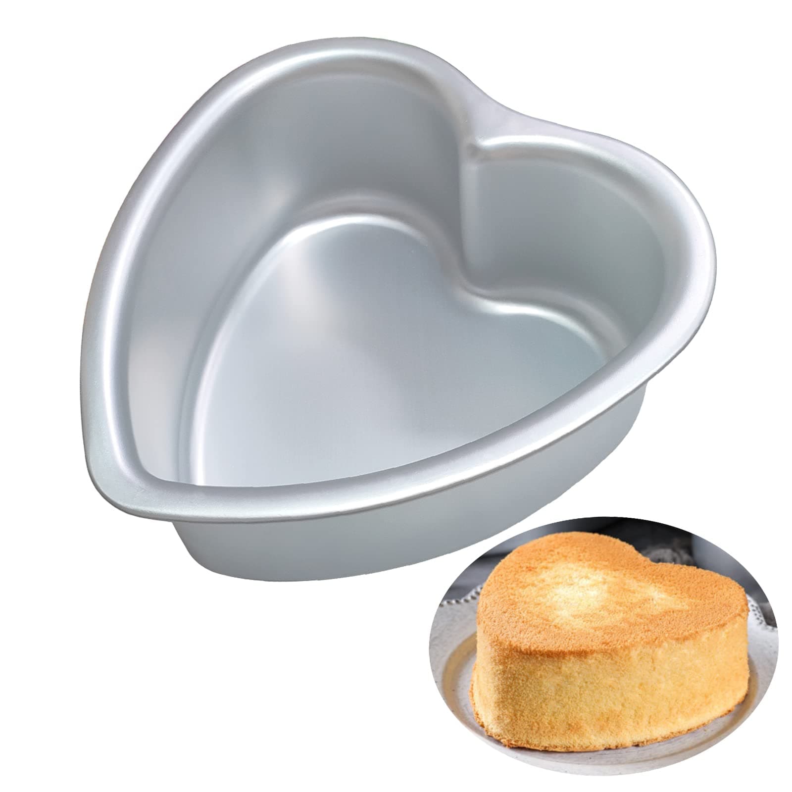 Heart Shaped Cake Pan - 6x3 Inch Aluminum Cake Tin for Weddings, Parties, and Family Occasions Make cake pans for 1-2 servings, heart-shaped small cake pan