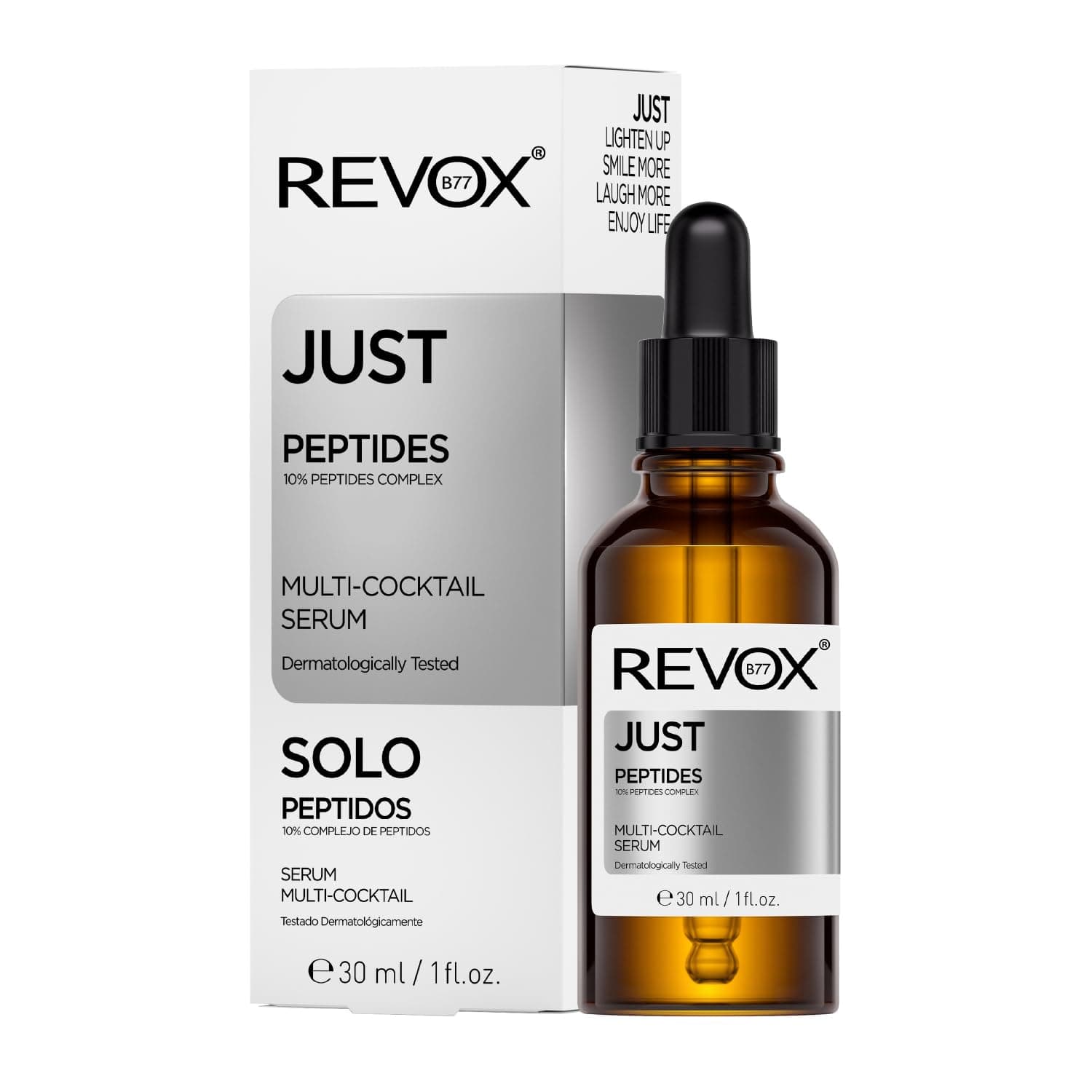 REVOX B77 - Just Peptides, 30 ml, Facial Peptide Serum, Multi-Cocktail, Firming and Anti-Aging, Reduces Wrinkles and Expression Lines, Improves Elasticity, Deep Hydration, All Skin Types