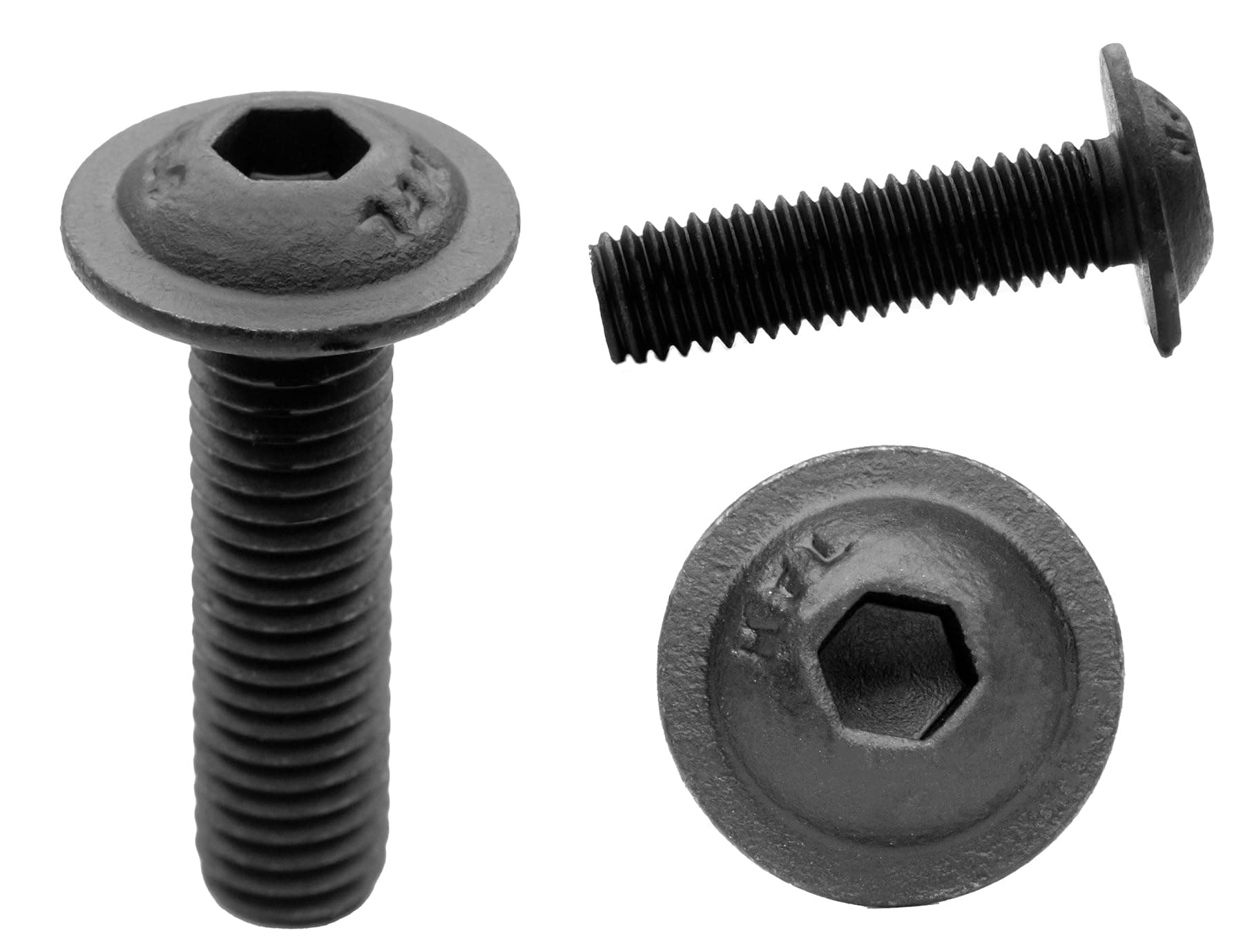 M5 (5mm x 16mm) Black Zinc Flake 10.9 Flanged Button Head Screws Allen Socket Bolts Screws (Pack of 20)