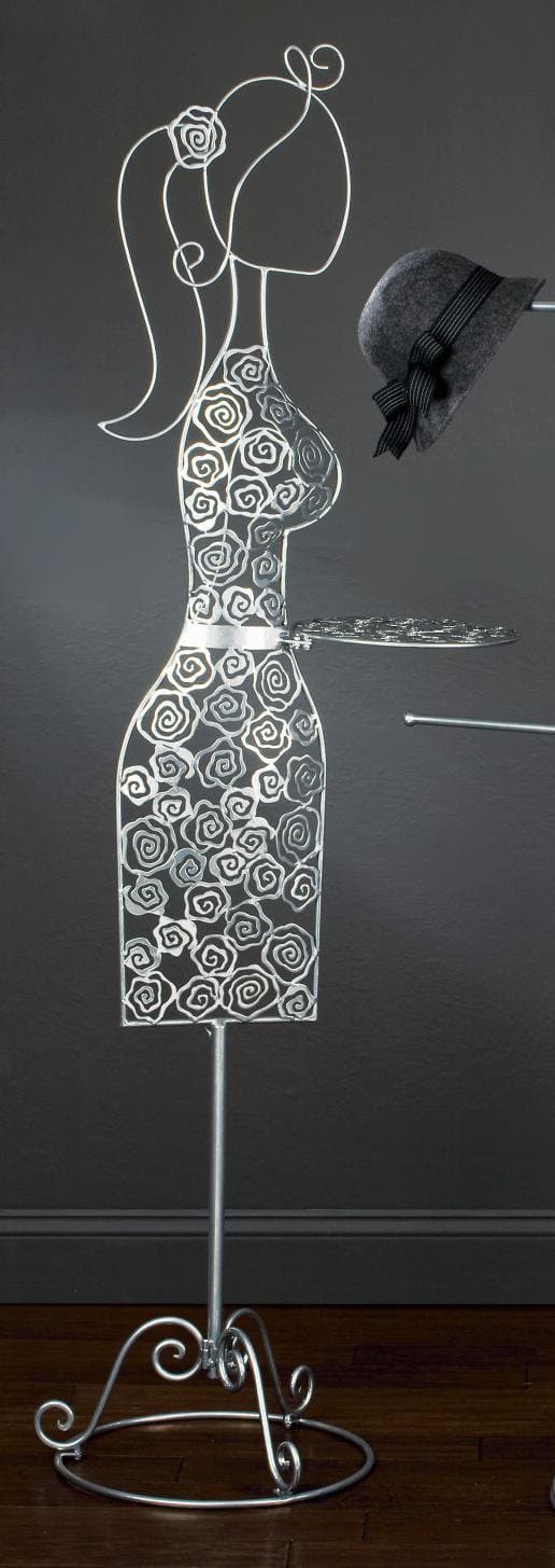 Rose Metal Lady Floor Body Form with Removable Tray, 70" H