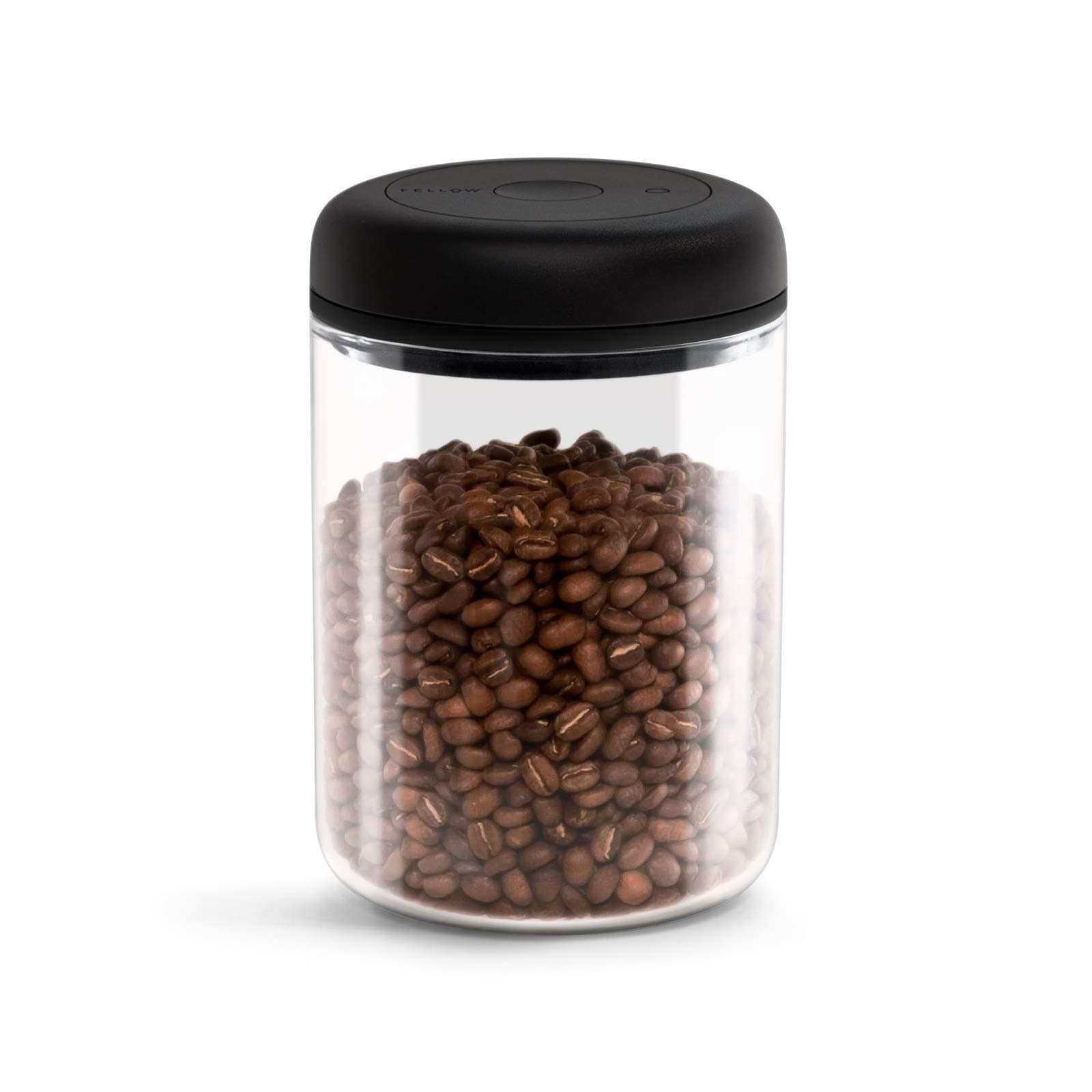 Fellow Atmos Vacuum Canister for Coffee & Food Storage - Airtight Sealed Container, Clear Glass, Large Coffee Bean Storage, 1.2 Litre Jar