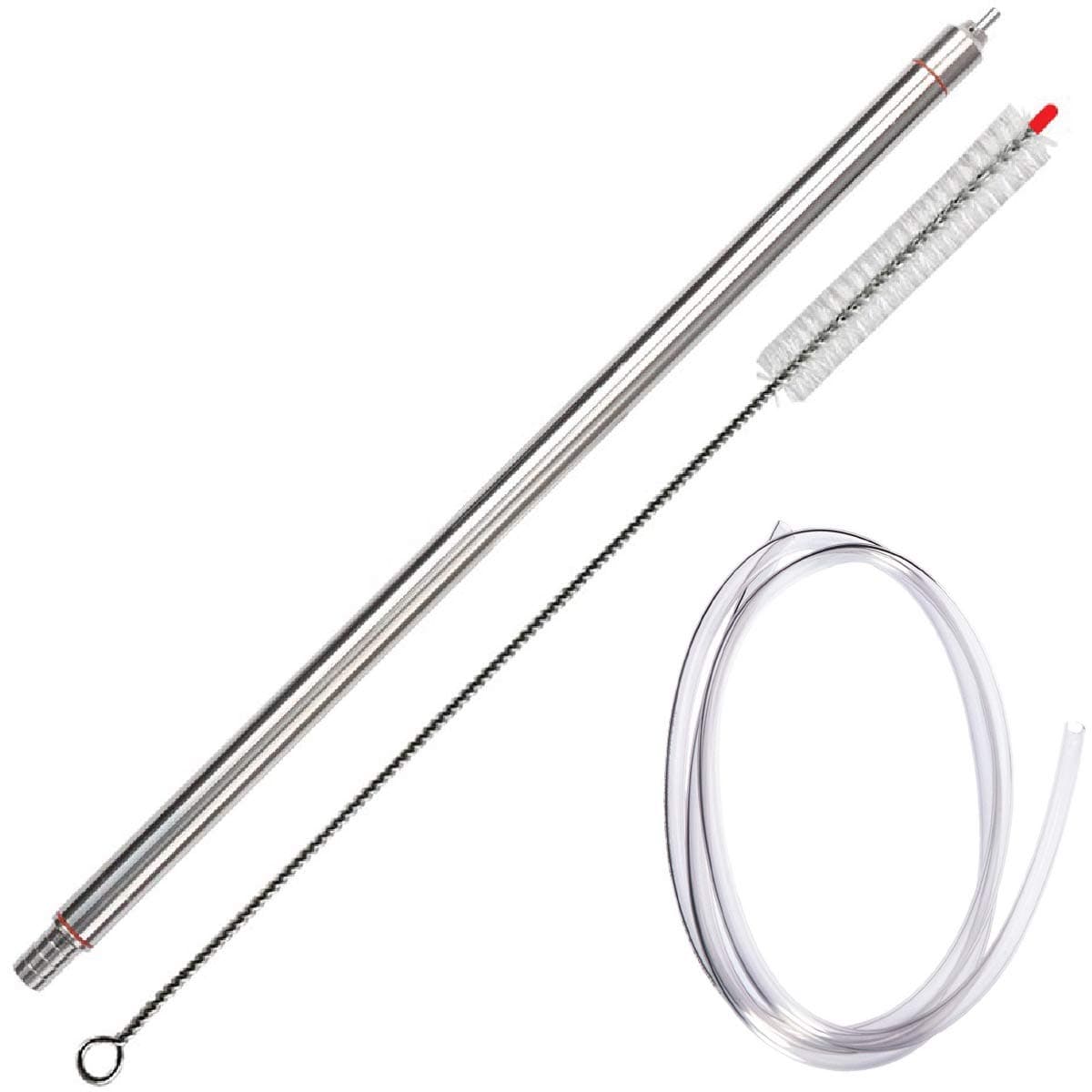 Professional 14" Stainless Steel Spring-Loaded Bottle Filler Pro-Grade Kit with 6.5ft NSF Tubing & Cleaning Brush – Homebrew Equipment for Beer, Wine, Kombucha, and More