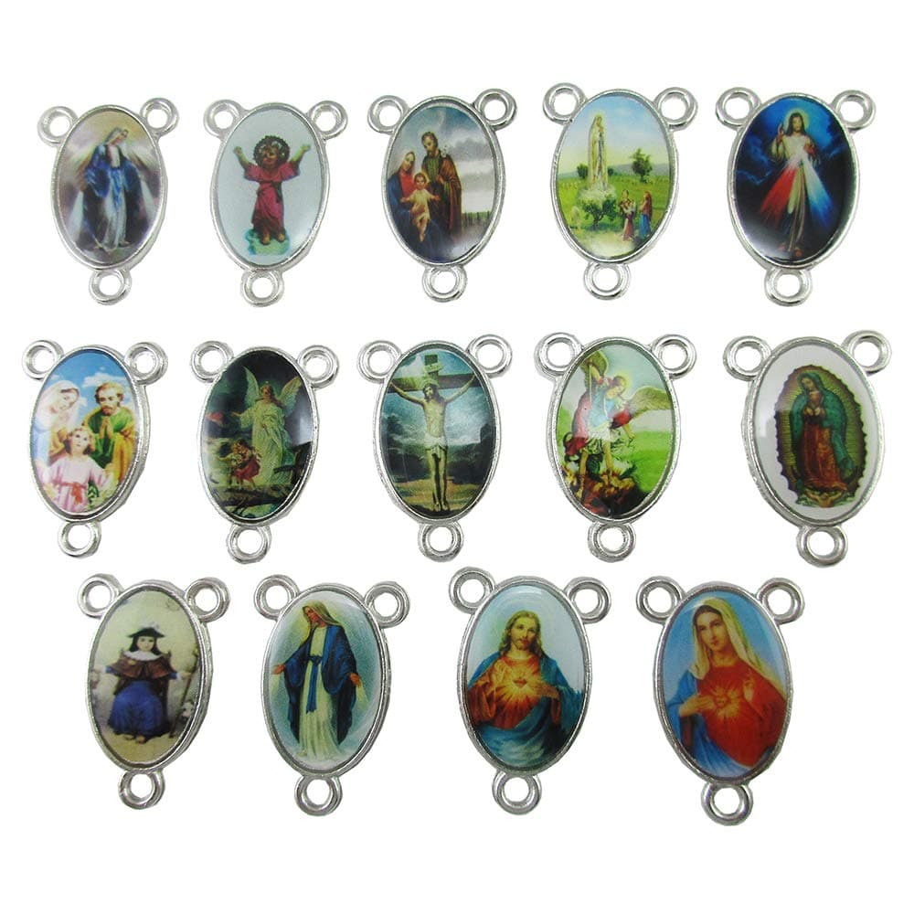 200pcs of Assorted Double Sided Holy Family Divine Mercy Medal Rosary Center Centerpieces