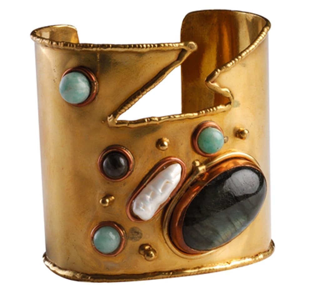 Women's Ziana Cuff One Size Labrod Amazonite Biwa Bead