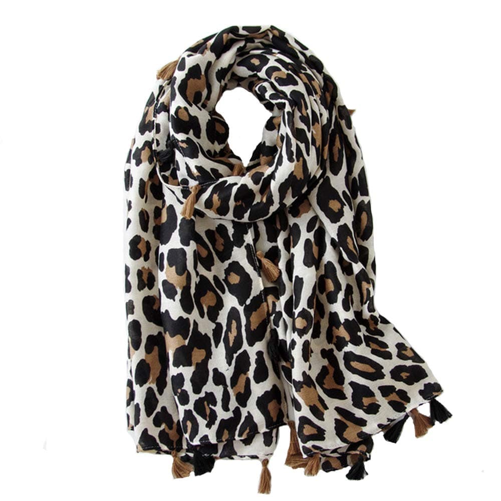 Micoop Women's Chic Leopard Pattern Scarf Long Large Animal Print Shawl Wrap