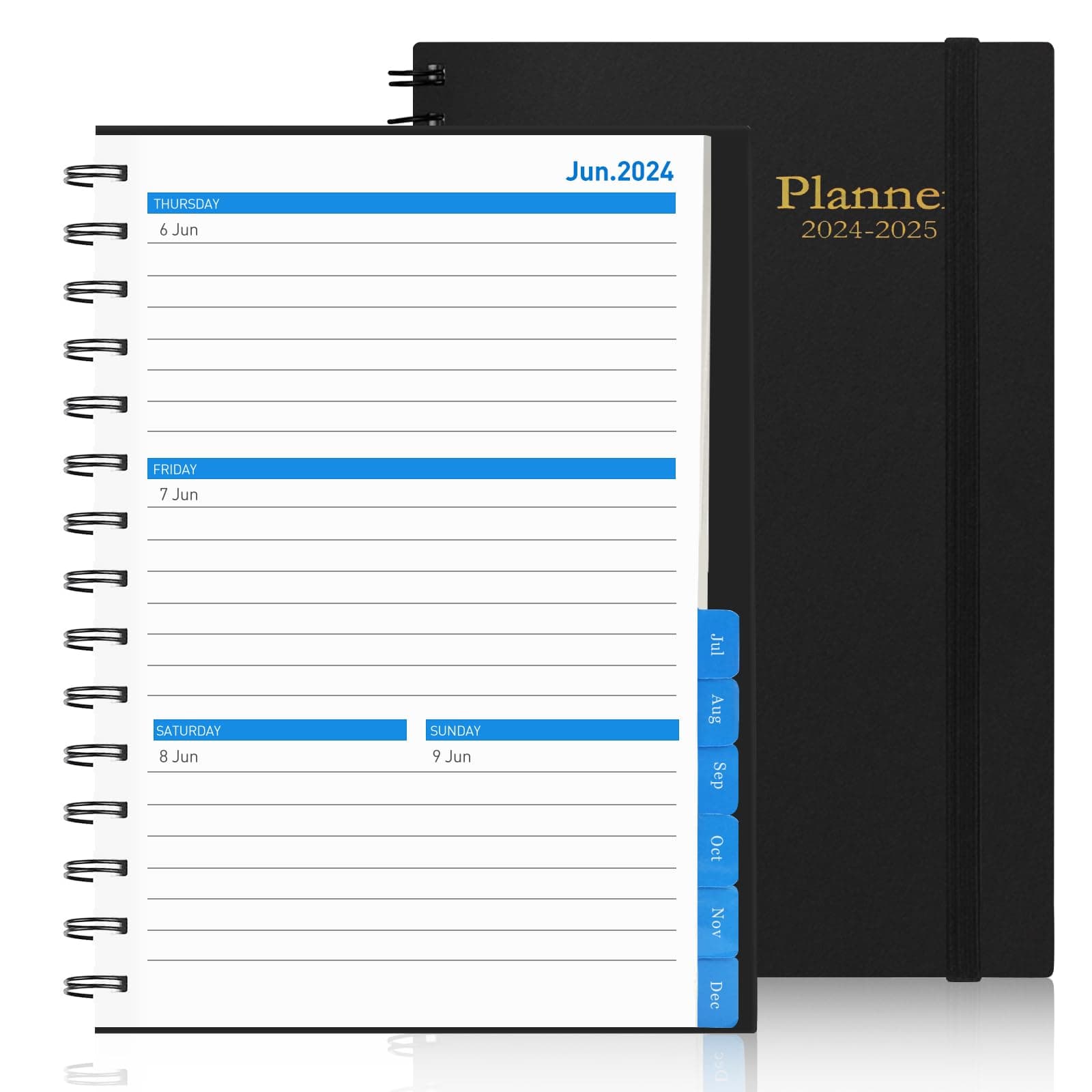2026 Weekly and Monthly Planner Calendar, Includes January 2026 - December 2026, 5.7" x 8.3", Colorful Laminated Tabs, Flexible Cover, Wirebound, Black