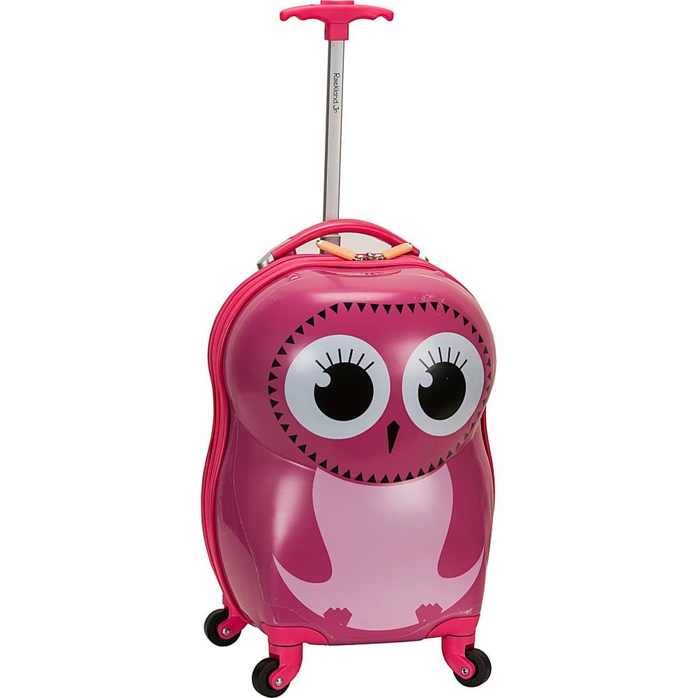 Jr. Kids' My First Hardside Spinner Luggage, Telescoping Handles, Owl, Carry-On 19-Inch