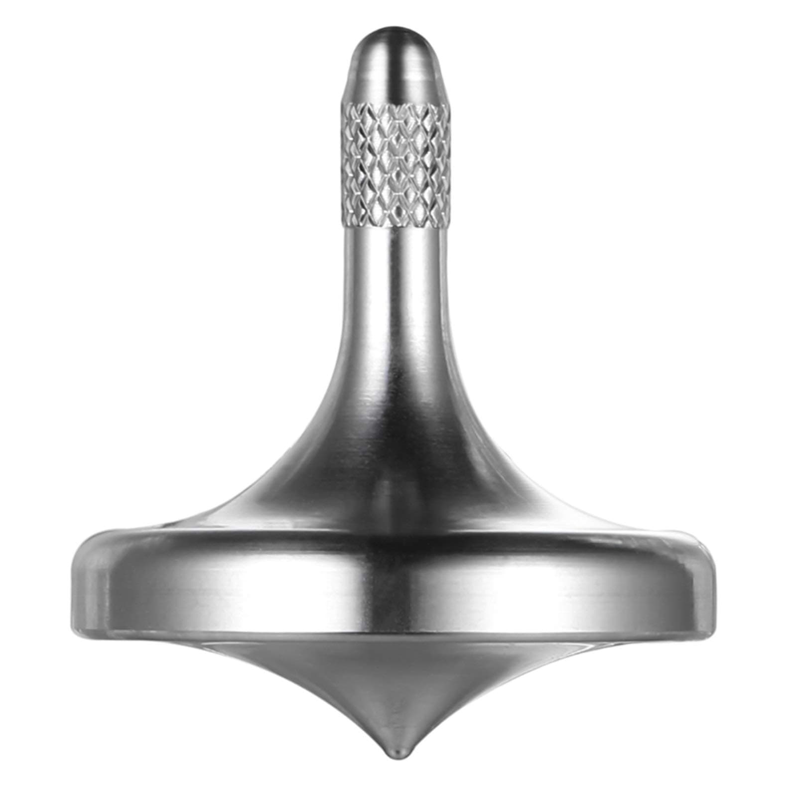 Metal Spinning Top, Stainless Steel Spinner, Desktop EDC Toy Gyroscope for Adults, Perfect Balance, Easy to Use,Stress Relax, Spin Long Time Exceed 5 Minutes (Silver)