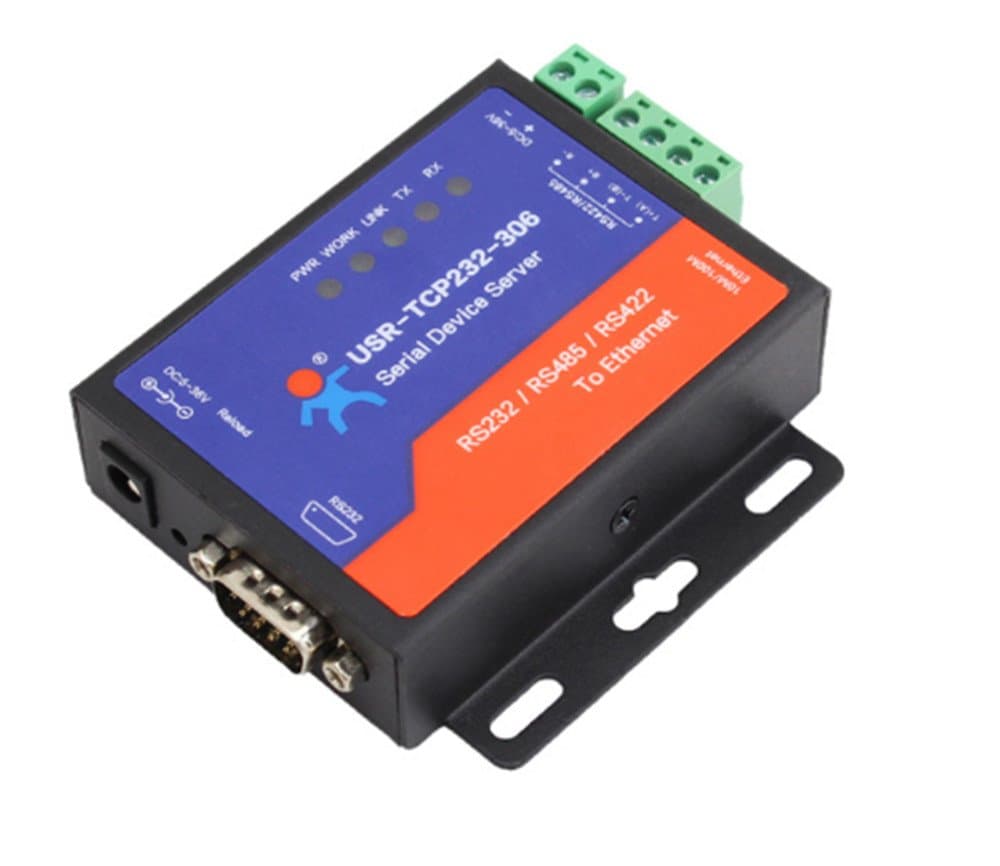 ?USR-TCP232-306 Serial to Ethernet Device Serial RS232/RS485/RS422 to Ethernet TCP/IP Server with DHCP
