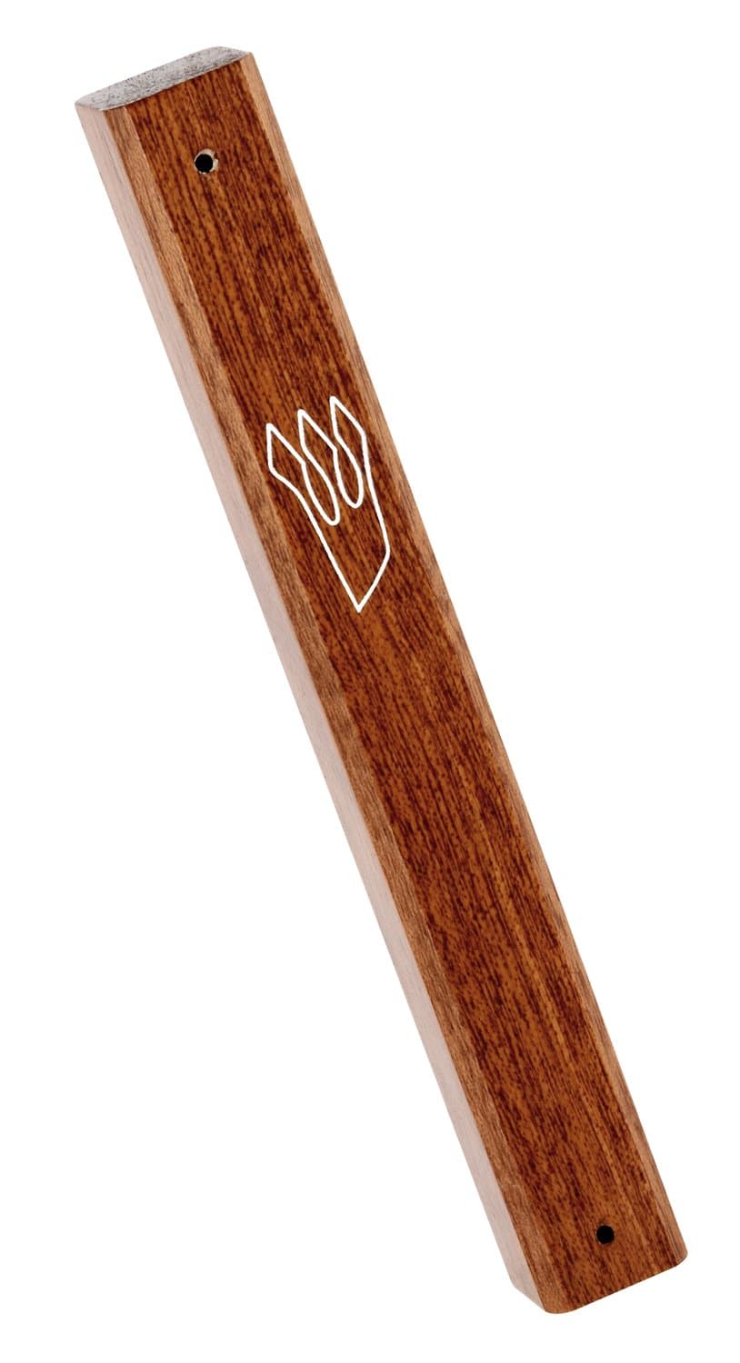 Peer Hastam Classic Wood Mezuzah Case Natural Dark Wood - 4.9" (for up to 4.0" Scroll)