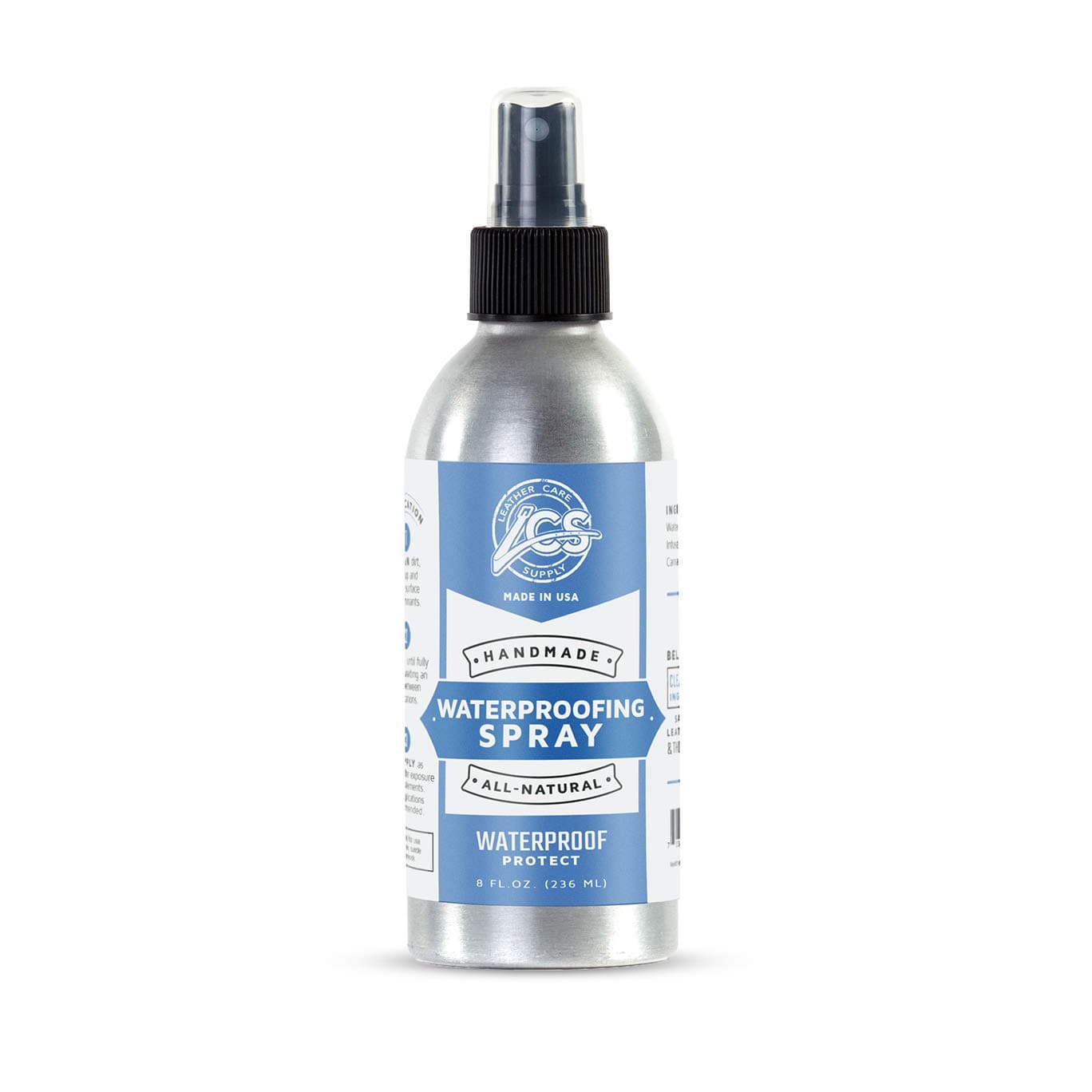 Leather Care Supply Waterproofing Spray - Water Repellent and Protector - All Natural, Non-Toxic. Made in The USA.
