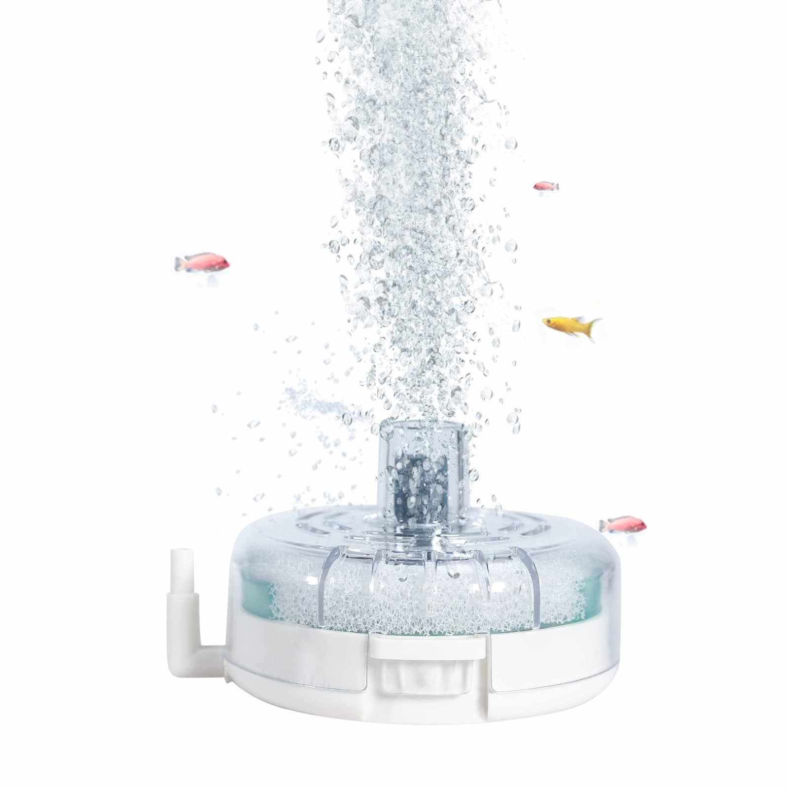 Aquarium Biochemical Sponge Filter with Air Stone Ultra-Thin Round Air Driven Clearable Bio Quiet Filter Sponge for Shrimp Nano Fish Tank (Not Include Air Pump and Tube)