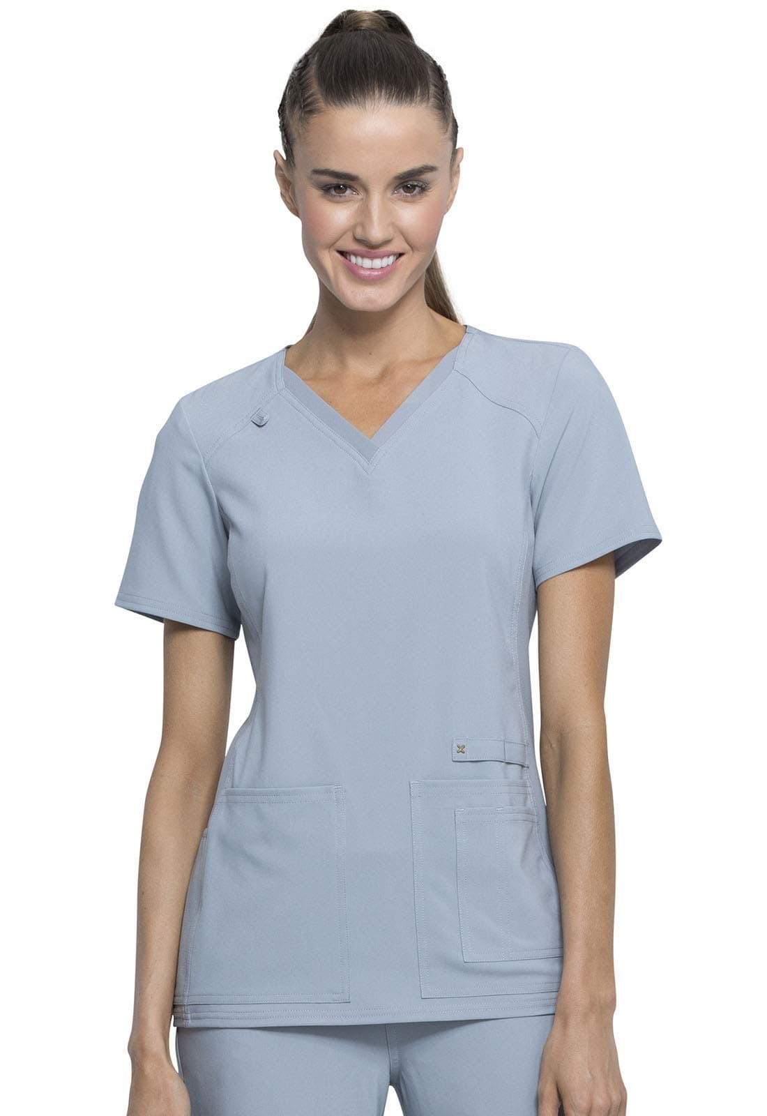 Cherokee Women's Medical Scrub Top Iflex V-Neck Knit Panel Top - CK605