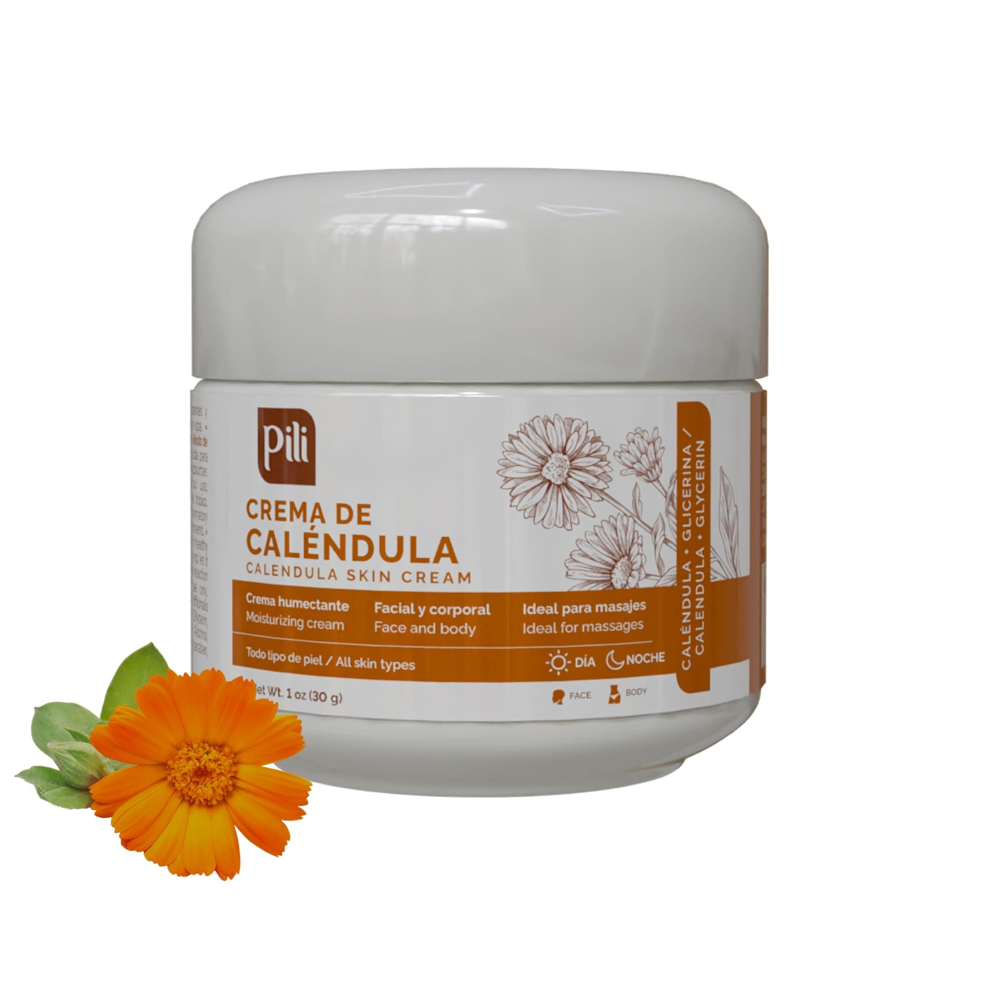 Calendula Cream - Moisturizing Cream for Rough, Dry, or Chapped Skin - Crema de Calendula (1 oz/Unit)