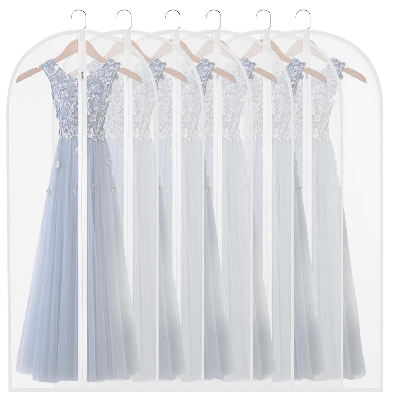 Garment Bags for Long Dresses,60in Clear Hanging Lightweight Dust Covers