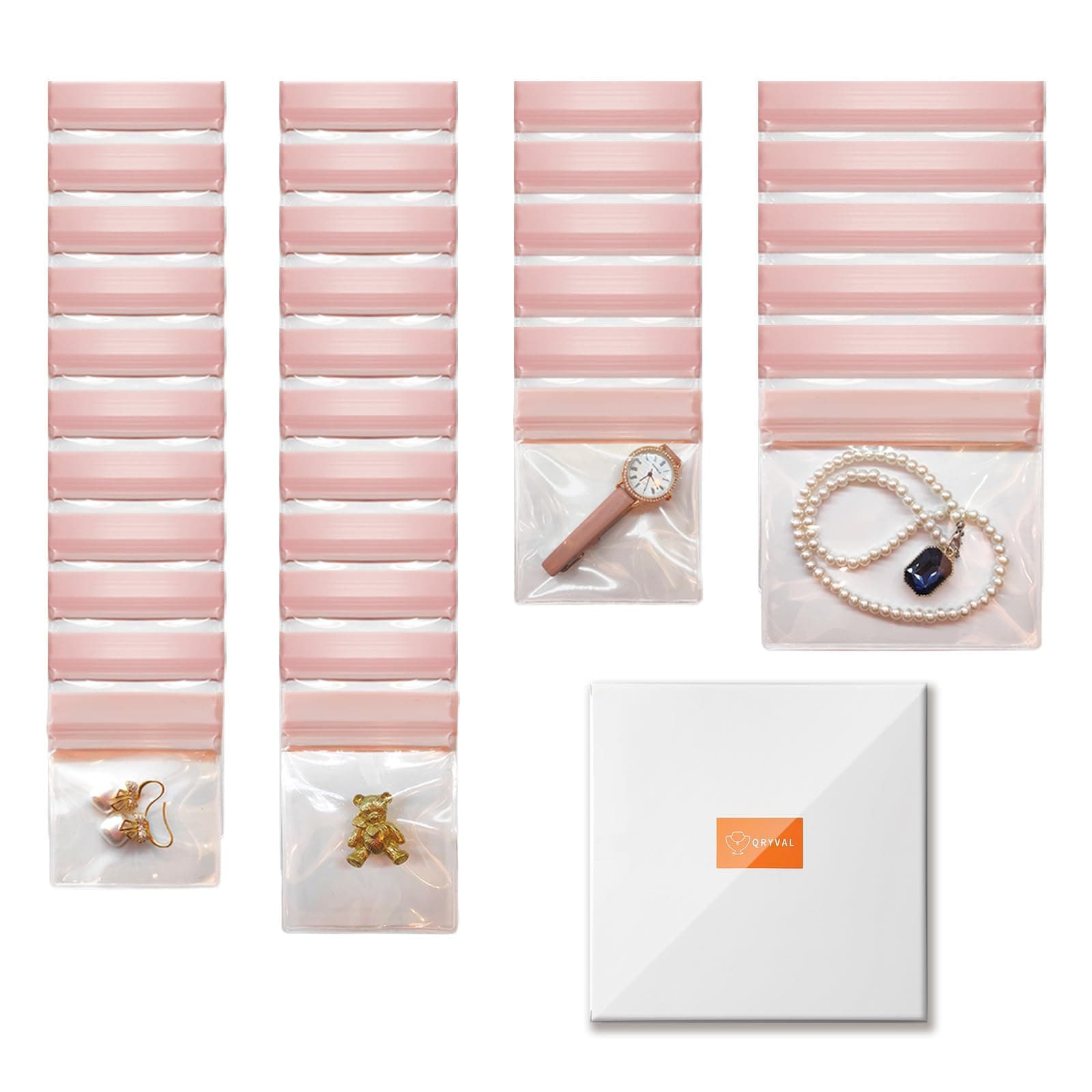 30 PCS Anti Tarnish Jewelry Bags for Travel and Storage, Small Clear EVA Pouches Organizer for Gold Silver Ring Earing Chain Bracelet, Jelly-Like Softness, No Yellowing, No Odors(Assorted Sizes)