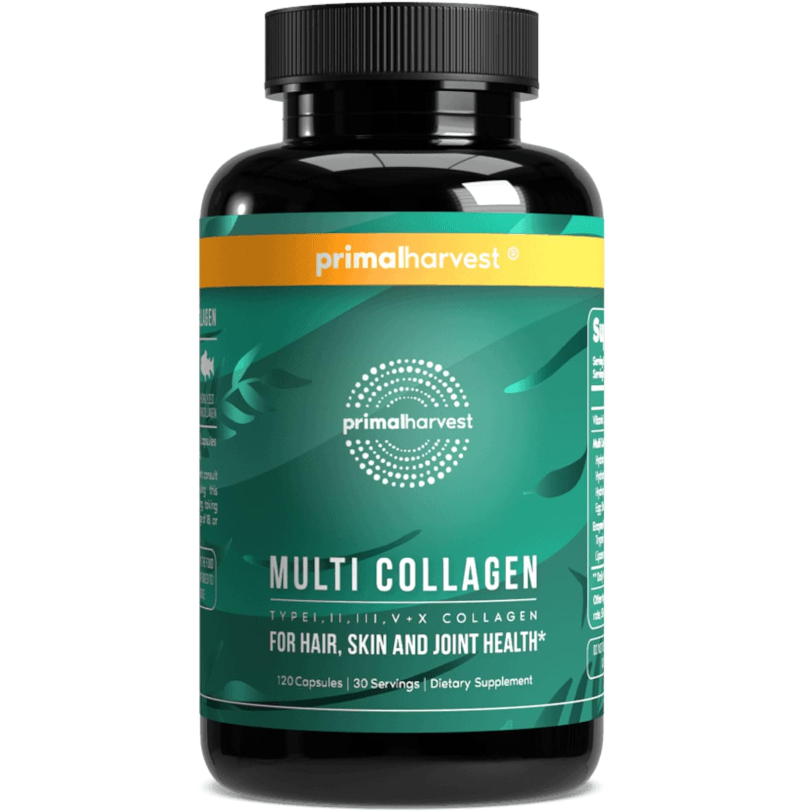 Multi Collagen Pills for Women and Men (Type I, II, III, V, X) 120 Capsules w/Vitamin C for Hair, Skin, Nails