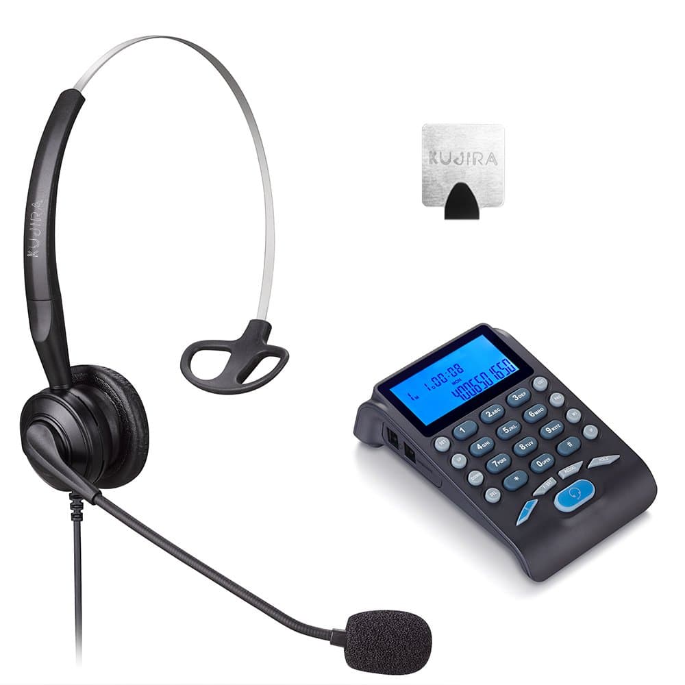Telephone Headset with Noise Canceling Microphone and Dialpad for Telephone Counseling Services, Insurance, Office Workers, Call Center
