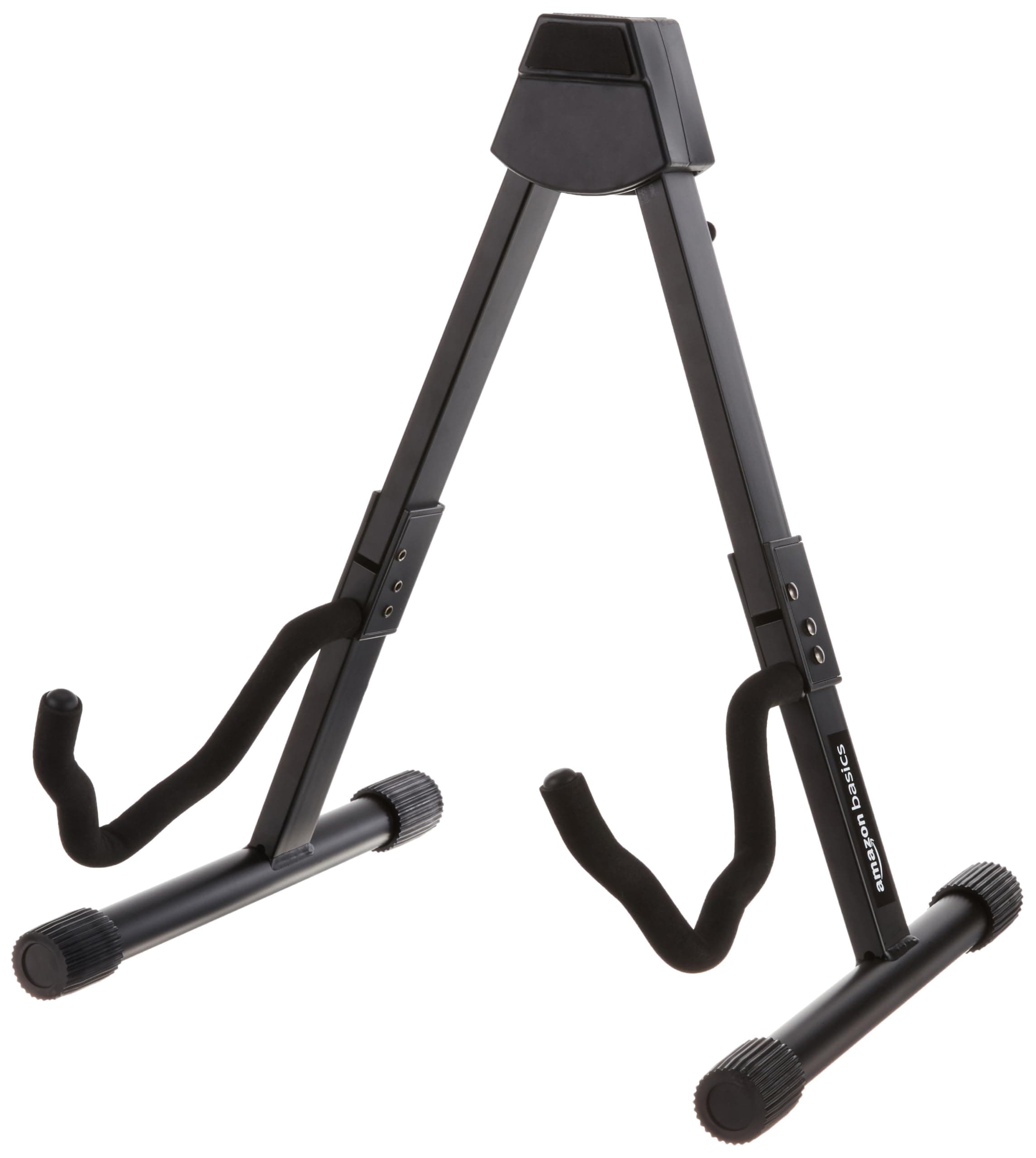 Portable Adjustable Folding Guitar Stand for Electric and Acoustic Guitars, A-shape, Fully Assembled with Padded Foam, Black, 8.66 x 15.16 x 3.74 inches