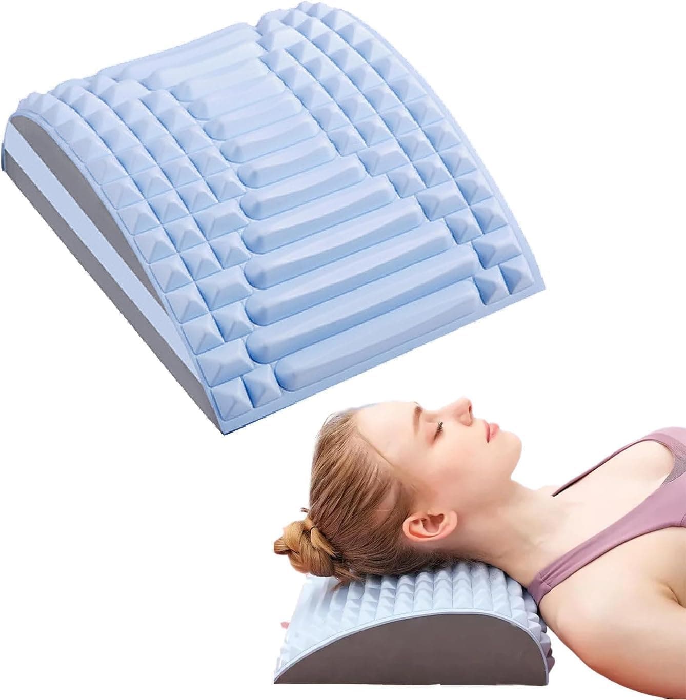 Acemend Back Stretcher - Refresh Neck & Back Stretcher, Back Stretcher For Lower Back Pain Relief, Multi-Level Adjustable Spine Board For Herniated Disc & Lumbar Soothing Device (Blue)