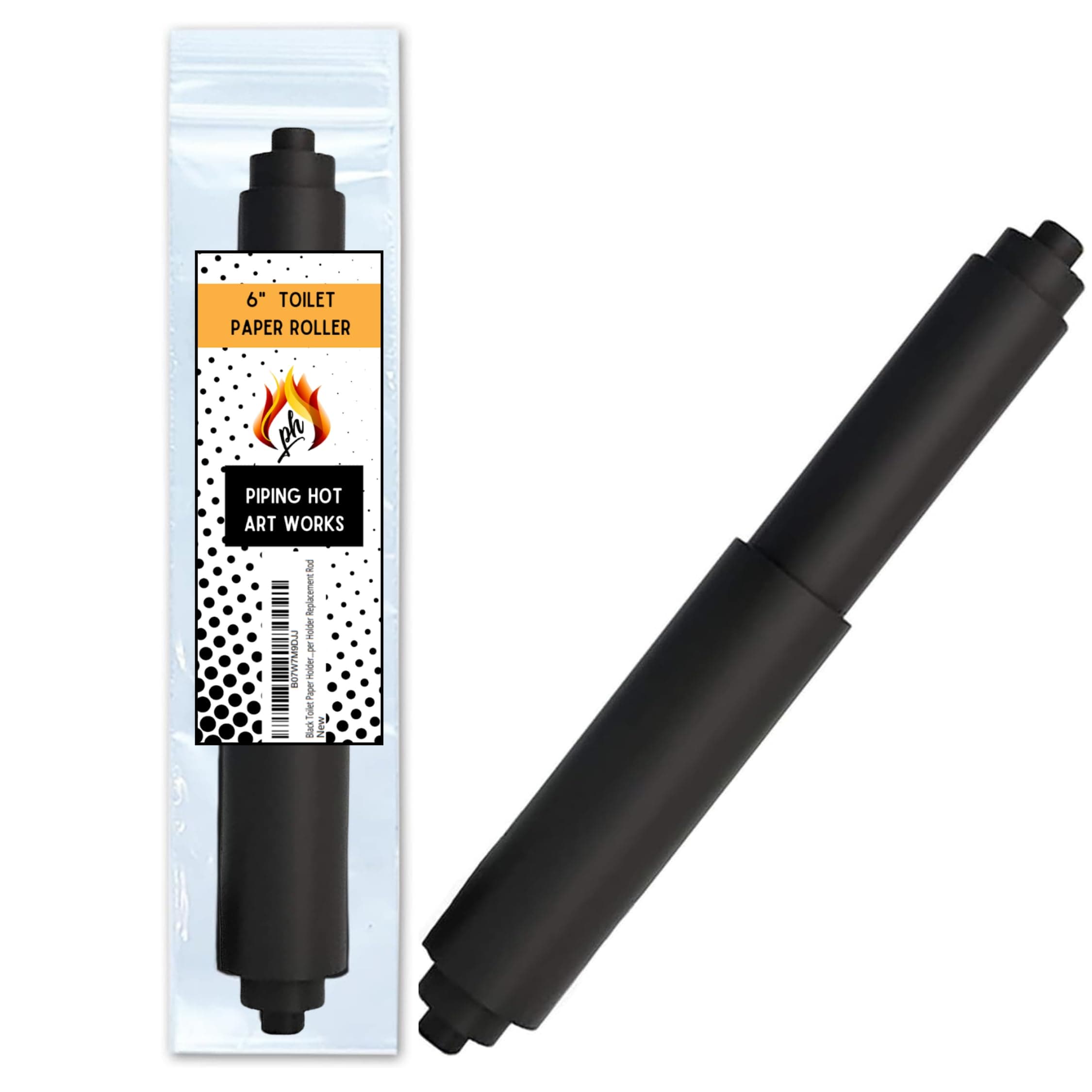 Black Toilet Paper Holder Spring Rod | Toilet Paper Roller Replacement | 6 Inch Toilet Paper Holder Replacement Rod | Durable Plastic Spindle – Fits All Standard Tissue Rolls