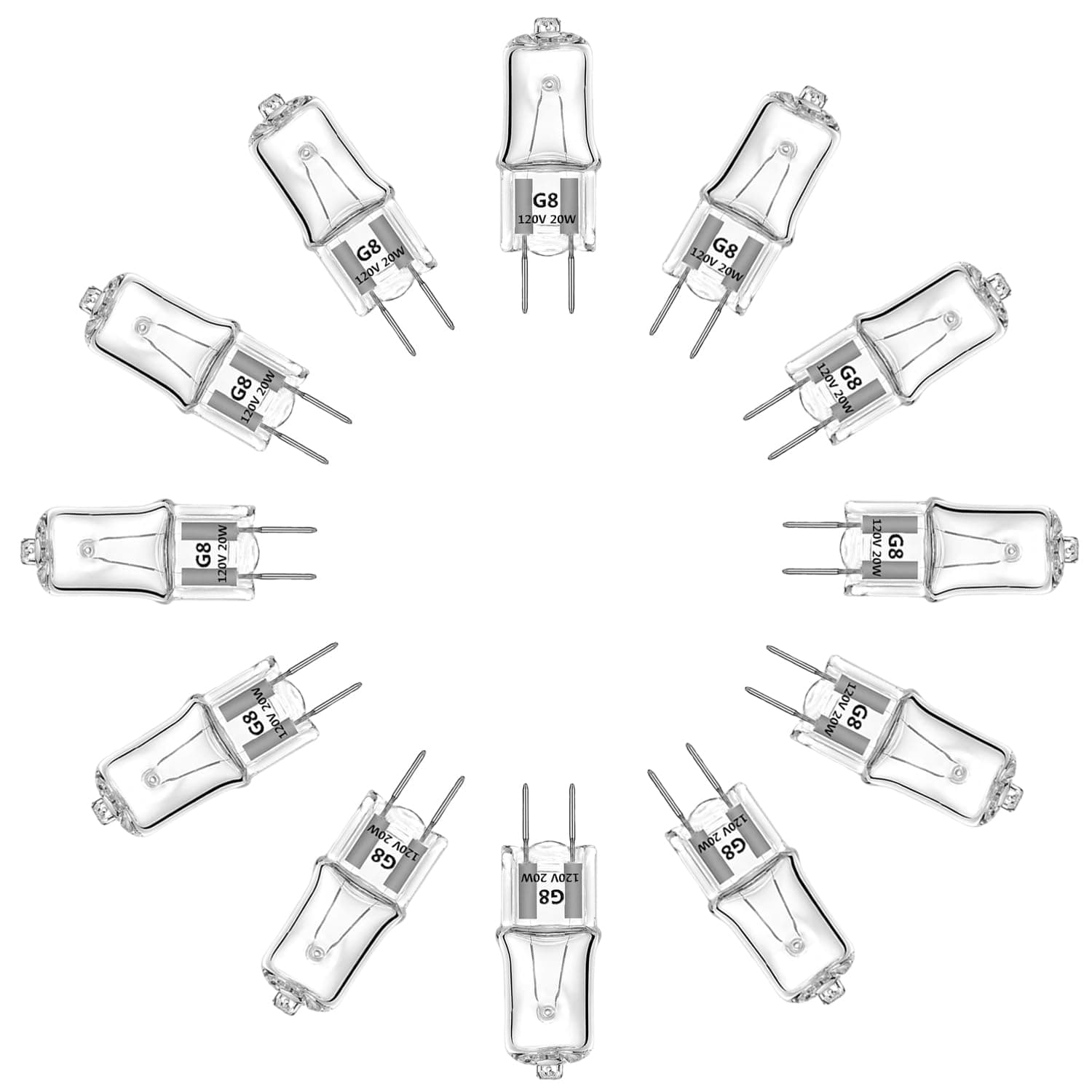 Appliance Light G8 Bulbs for GE Microwave Oven - Night Light/Stove Bulbs - 20W 120V Xenon Light Bulbs Under Cabinet Lighting Replacements,2700K Warm White,Dimmable (Pack of 12)